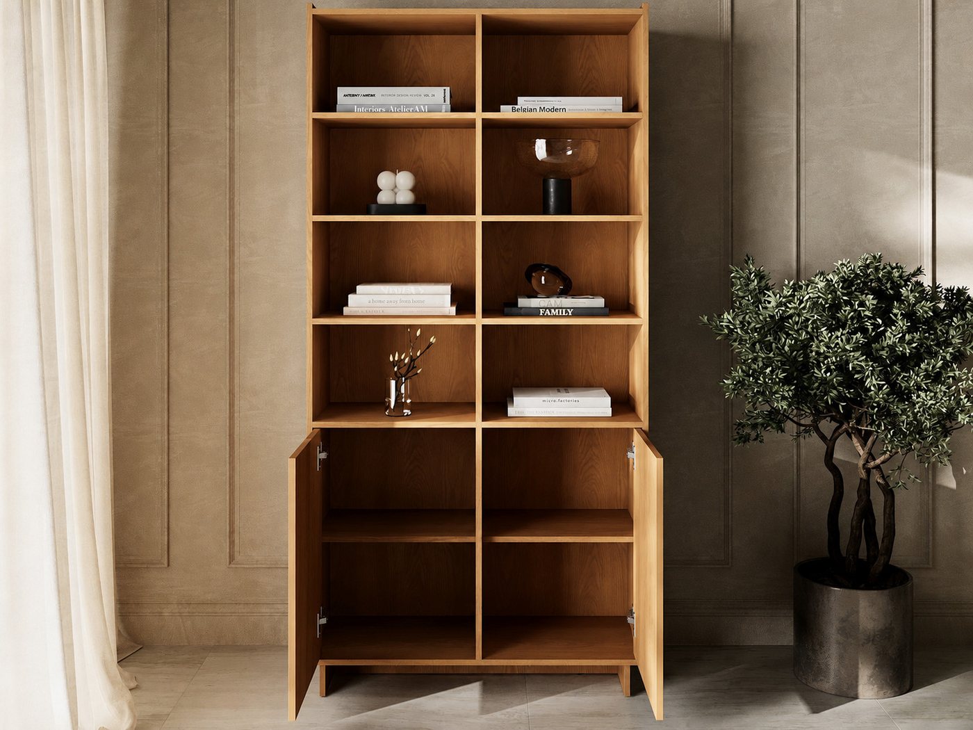 GrainGold Standregal Azumi, Set, Bücherregal, Breite 98 cm, mit Push-to-open, für das Wohnzimmer Bild 4
