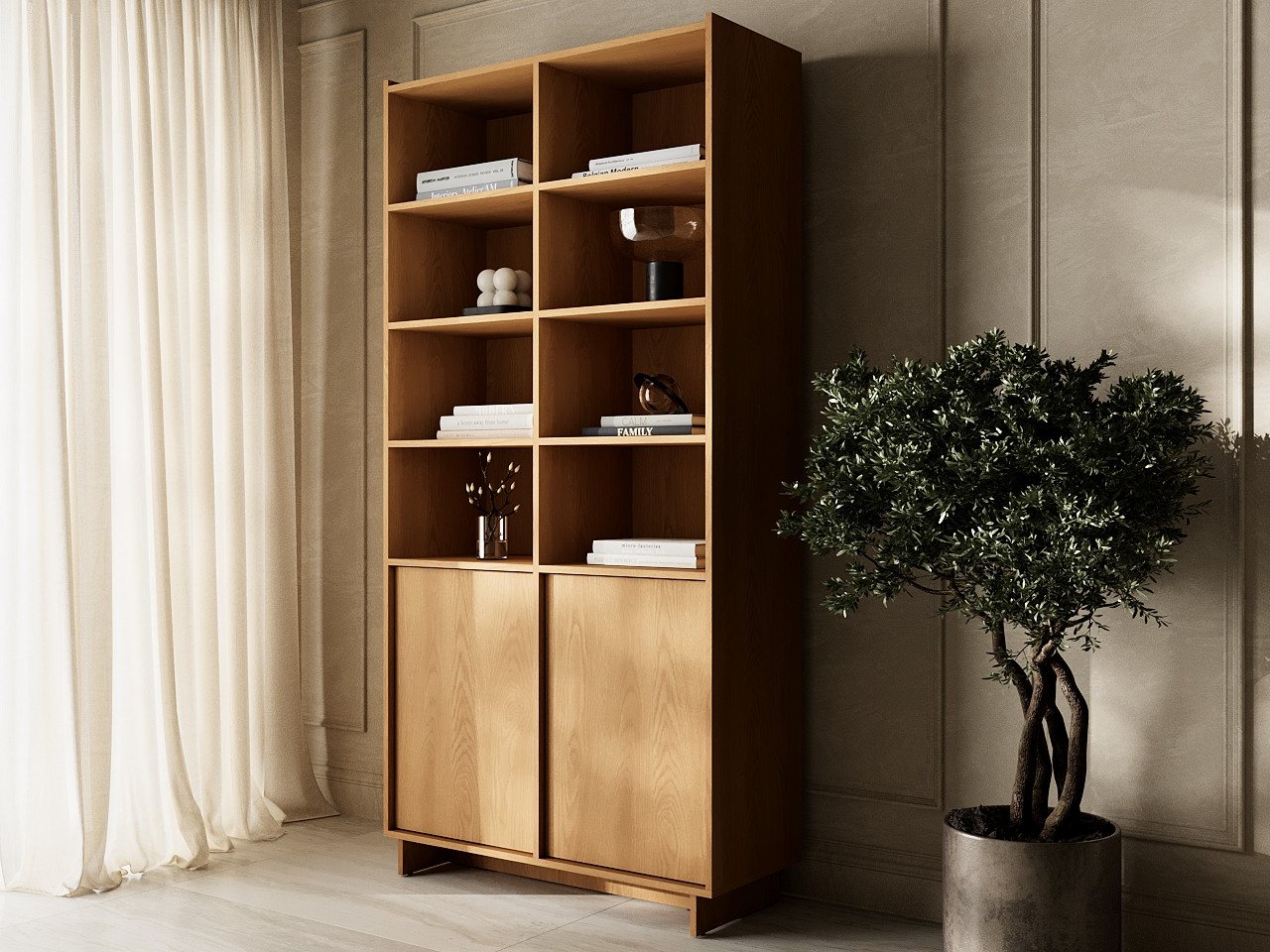 GrainGold Standregal Azumi, Set, Bücherregal, Breite 98 cm, mit Push-to-open, für das Wohnzimmer Bild 5