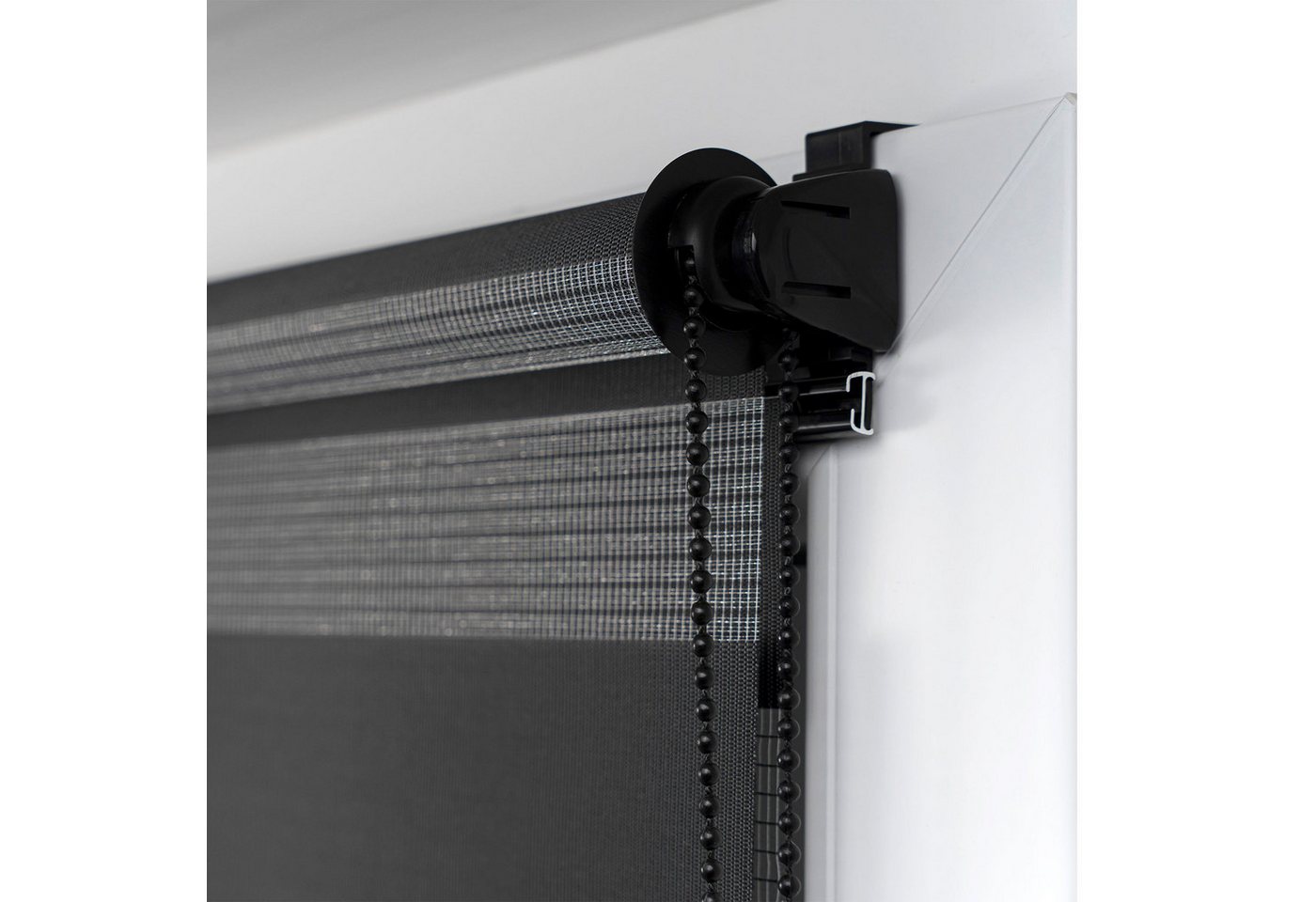 Doppelrollo Klemmfix Doppelrollo / Duo Rollo, 65 x 150 cm, schwarz, Victoria M., blickdicht, ohne Bohren, freihängend, Klemmfix Bild 3