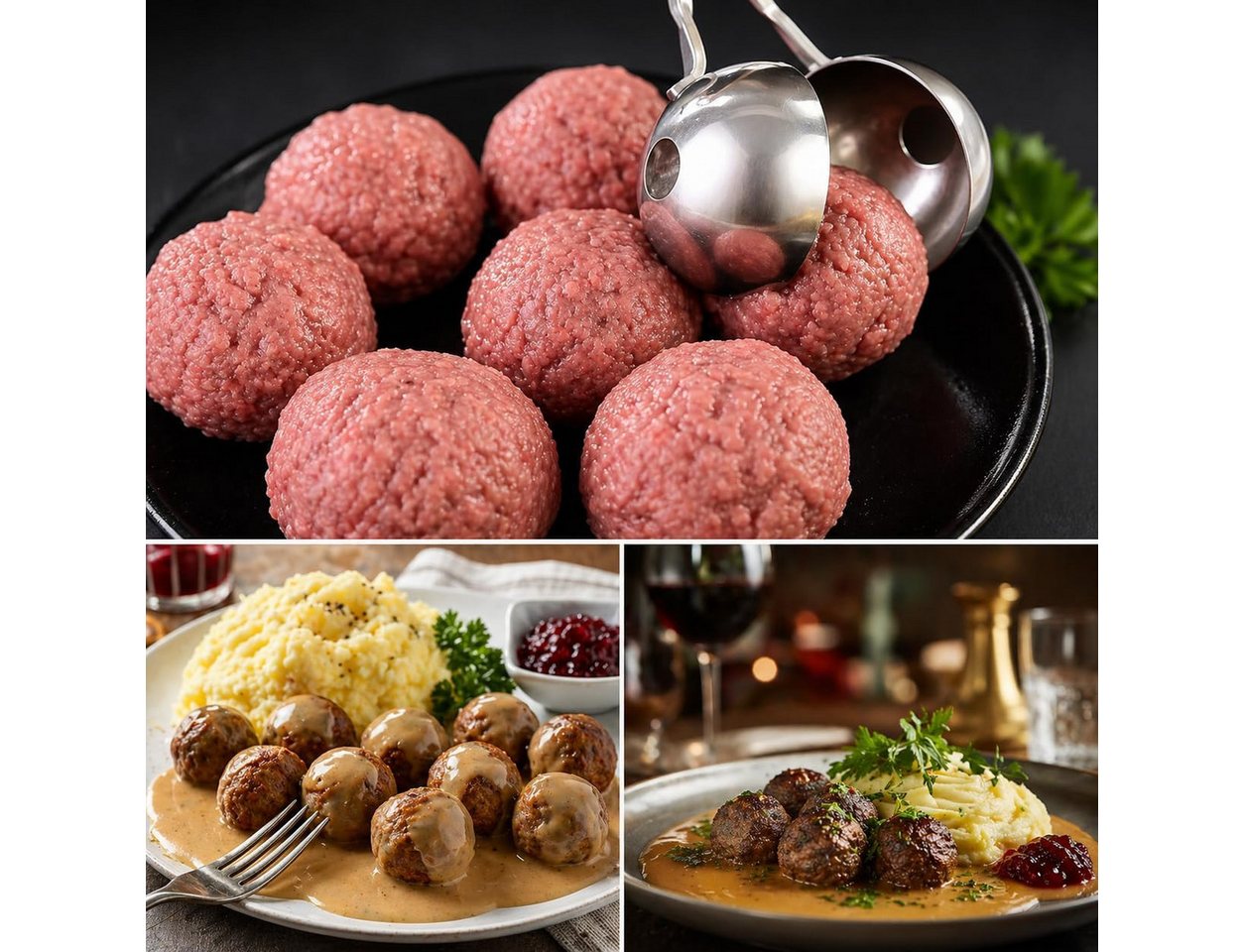 FELIXLEO Brühsieb 2er Fleischbällchenzange Edelstahl Für Meatballs Keksteig BBQ, (1-St)