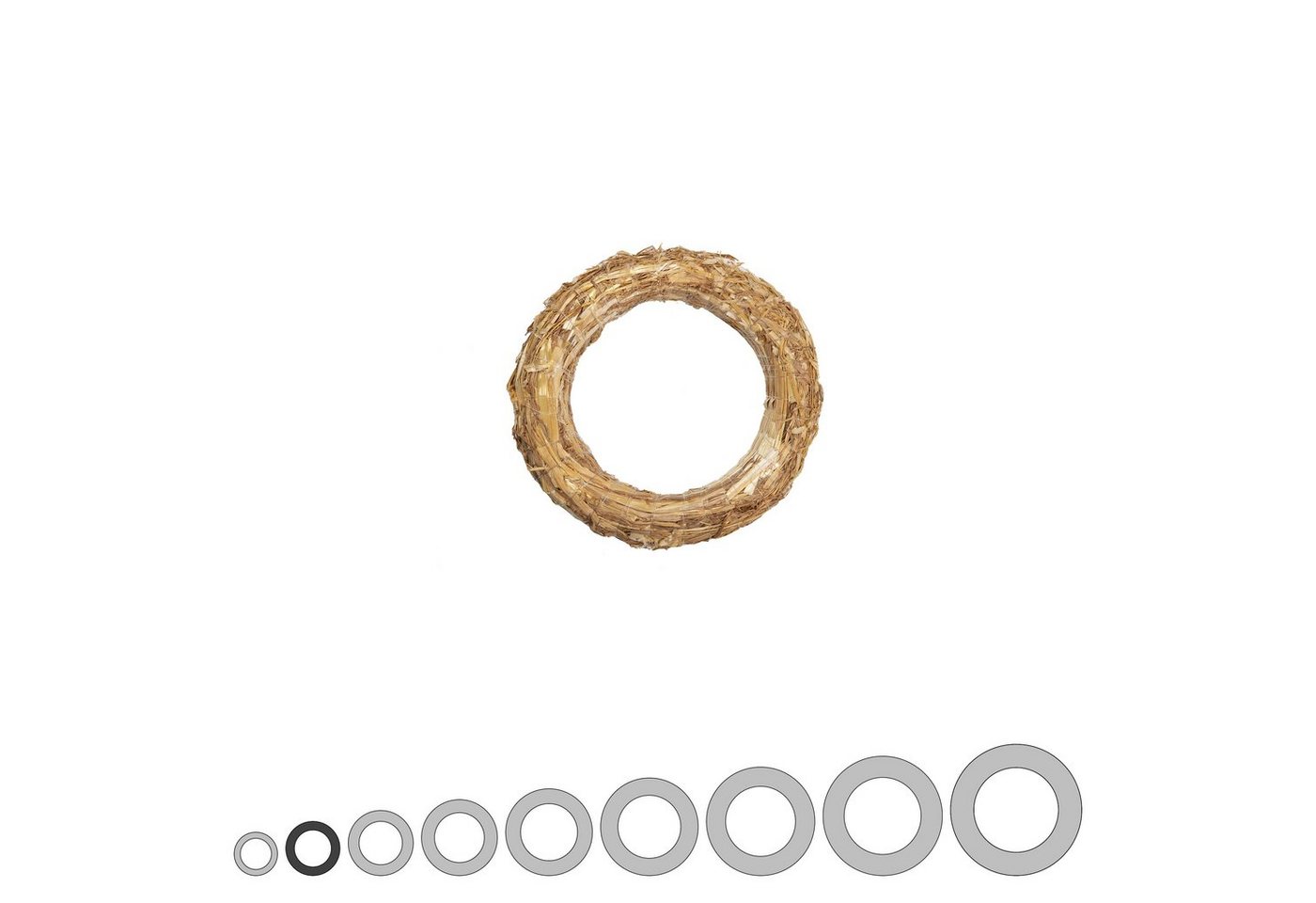 DekoPrinz® Bastelkranz Natur Strohkranz / Strohrömer Rohling, Ø25 cm, 4 cm Stärke
