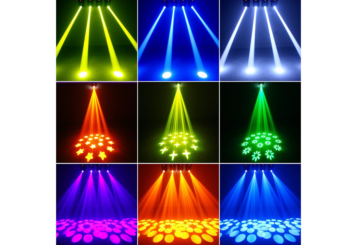 ZonQoonz Discolicht 120W Moving-Head-Scheinwerfer mit Lichtmuster für Hochzeiten Partys