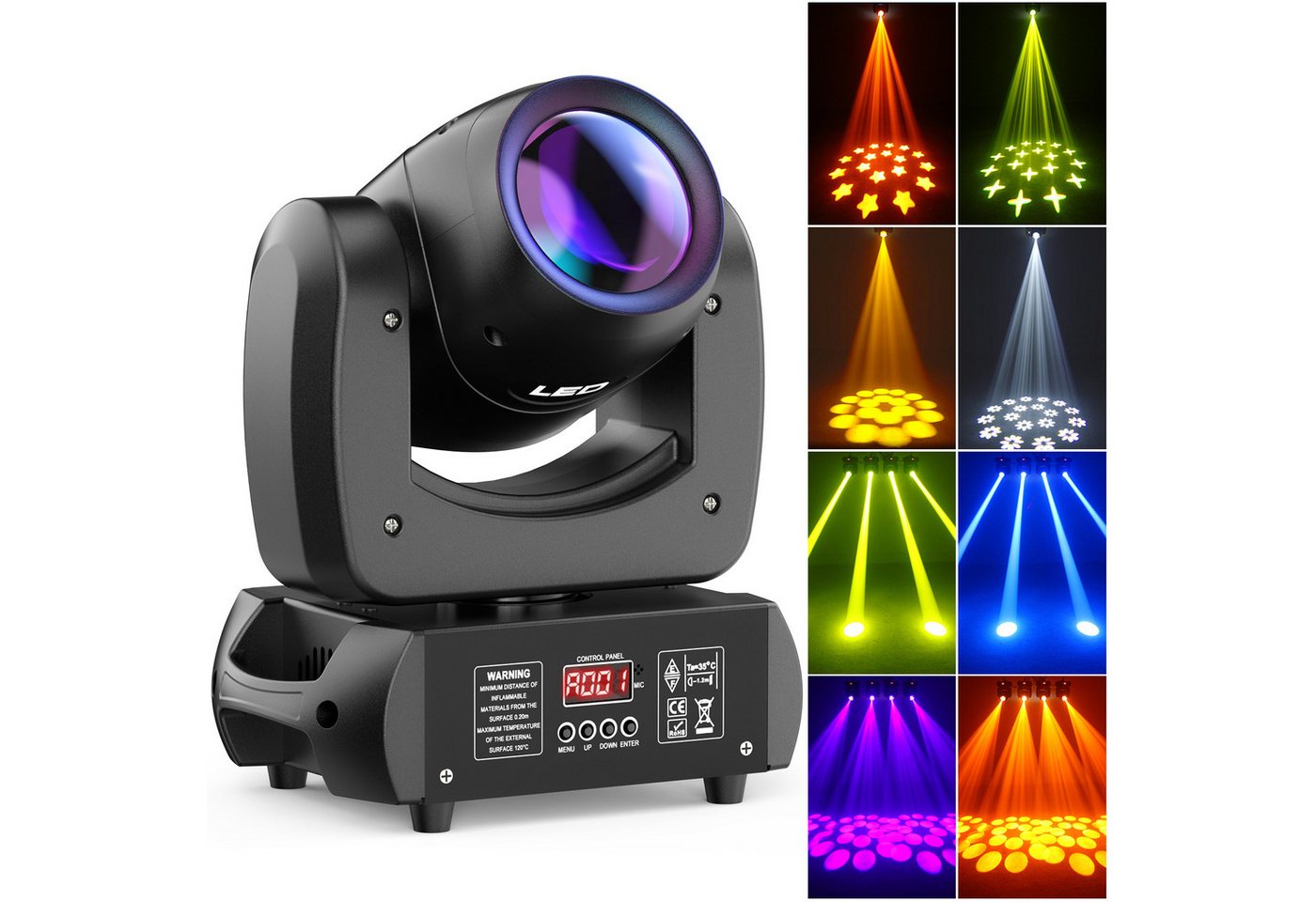 ZonQoonz Discolicht 120W Moving-Head-Scheinwerfer mit Lichtmuster für Hochzeiten Partys Bild 3