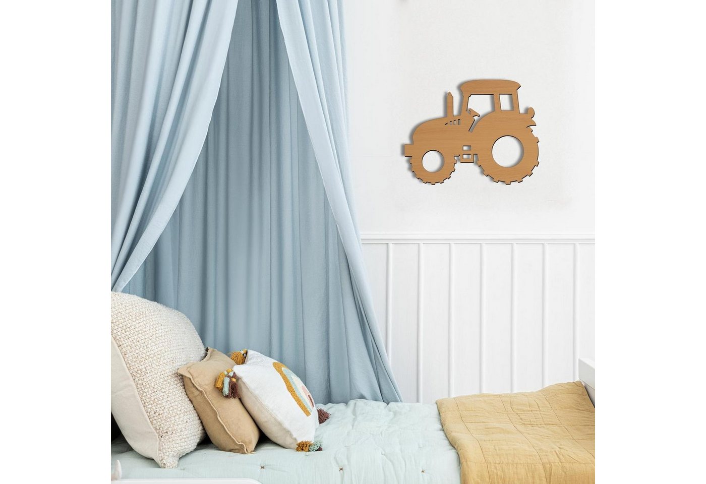 Namofactur LED Nachtlicht Wandlampe Kinderzimmer Kinder Nachtlicht Traktor I MDF Holz, LED fest integriert, Warmweiß Bild 4