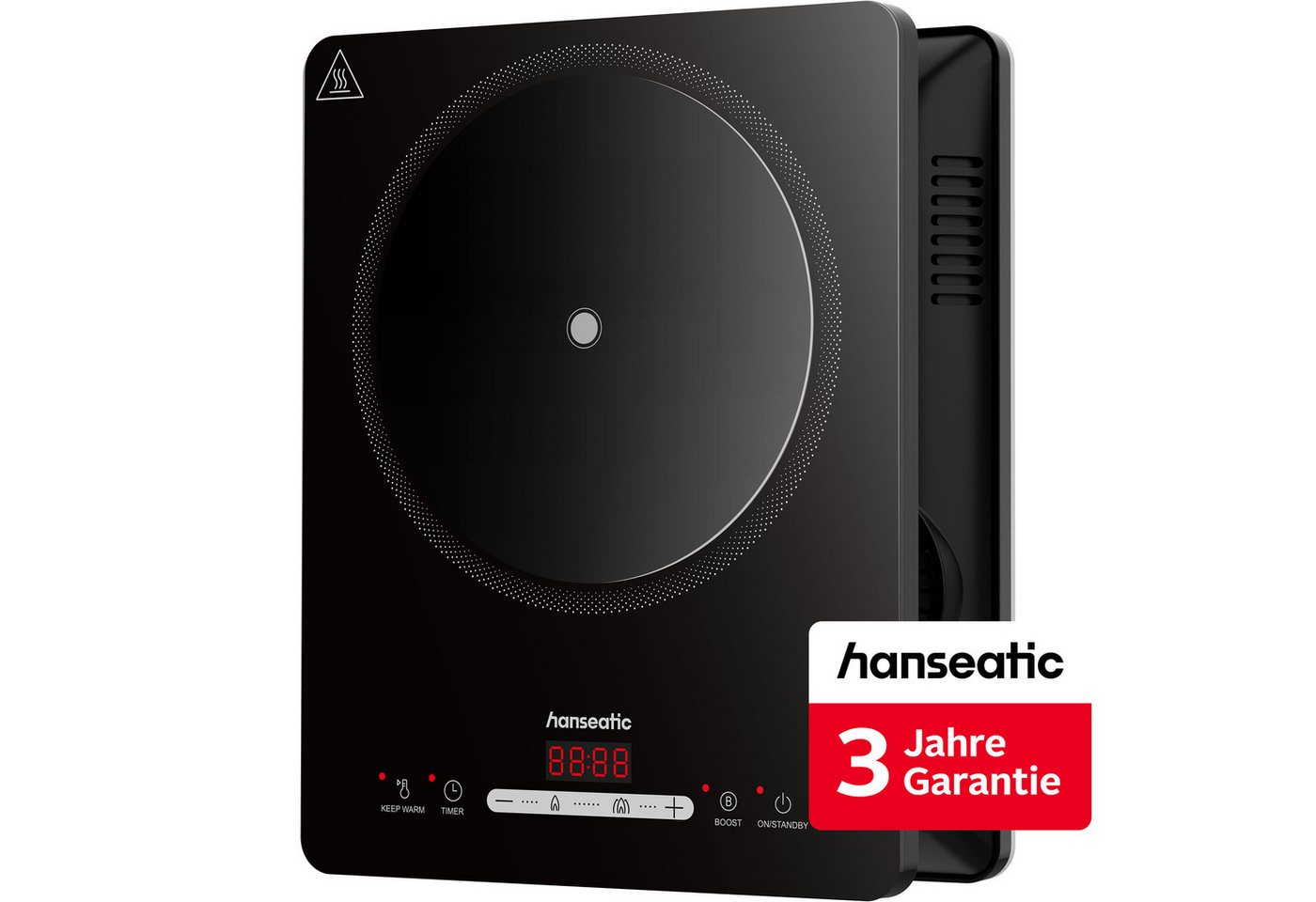 Hanseatic Einzel-Induktionskochplatte HIC12200SME, inkl. 3 Jahre Herstellergarantie