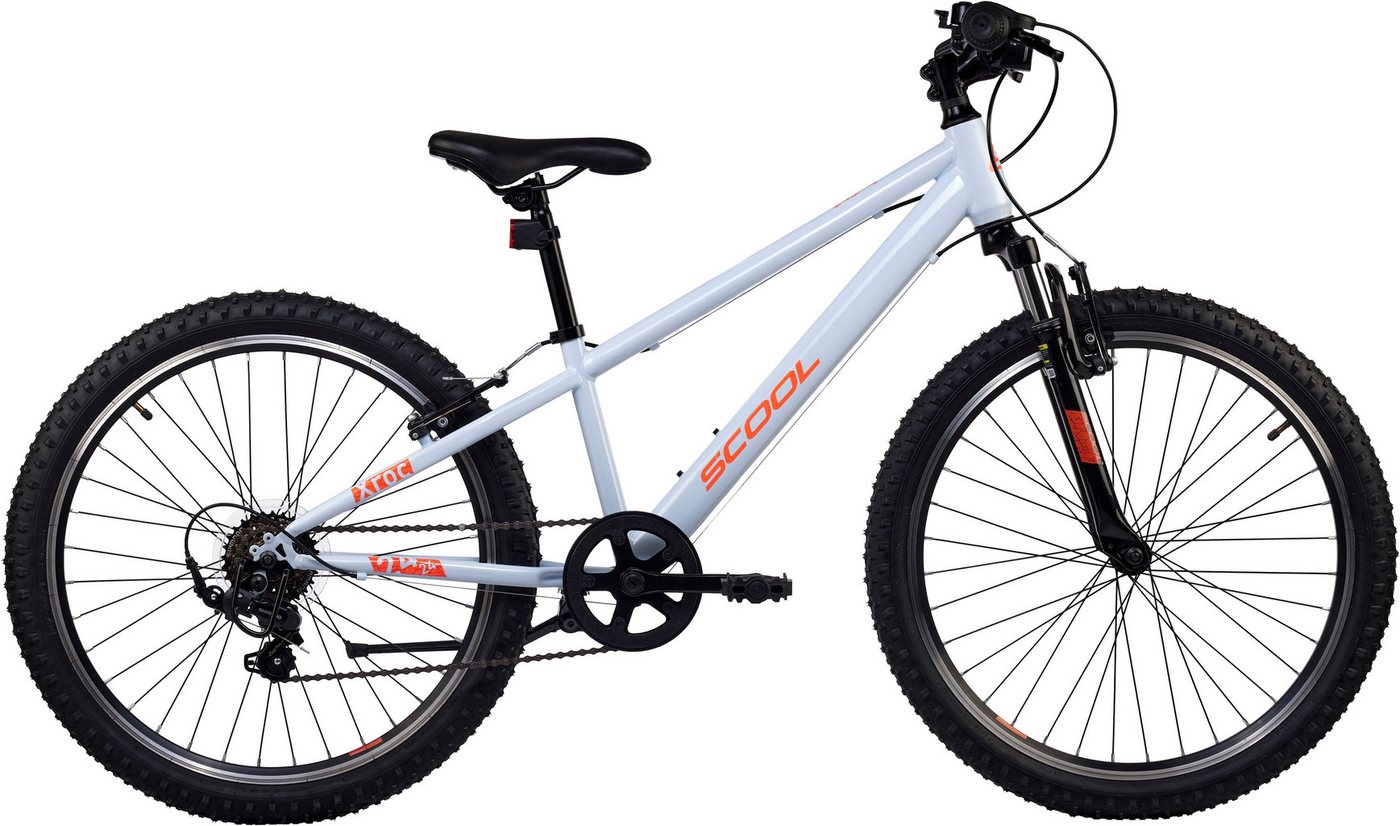 S’COOL Jugendfahrrad S'COOL Xroc 24-K6 Sky Grey/Neon Orange, 6 Gang Shimano, Kettenschaltung