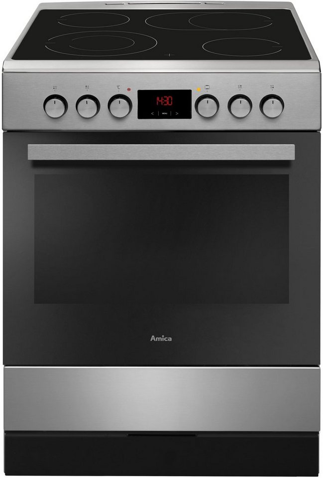 Amica Elektro-Standherd SHC 913 001, mit 1-fach-Teleskopauszug, Komfortables Kochen und Backen mit bequemer Handhabung