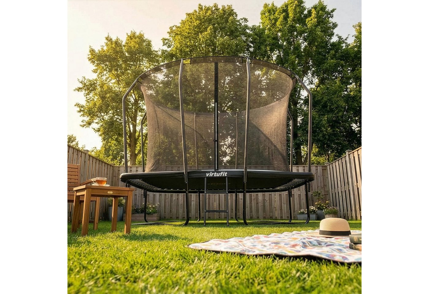 VirtuFit Gartentrampolin VirtuFit Premium Rechteck-Trampolin mit Sicherheitsnetz - 213 x 305 cm Bild 3