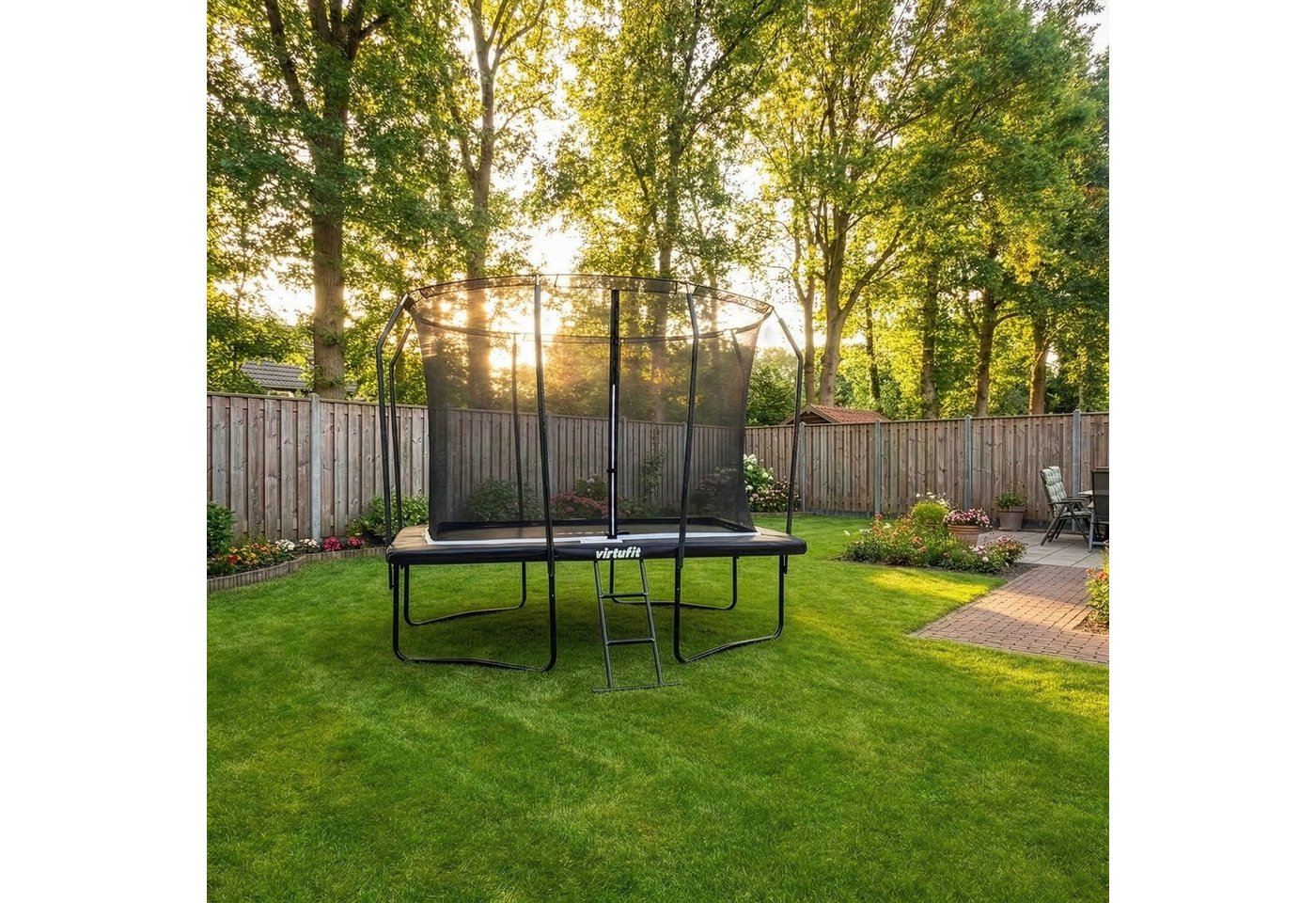 VirtuFit Gartentrampolin VirtuFit Premium Rechteck-Trampolin mit Sicherheitsnetz - 183 x 274 cm Bild 4