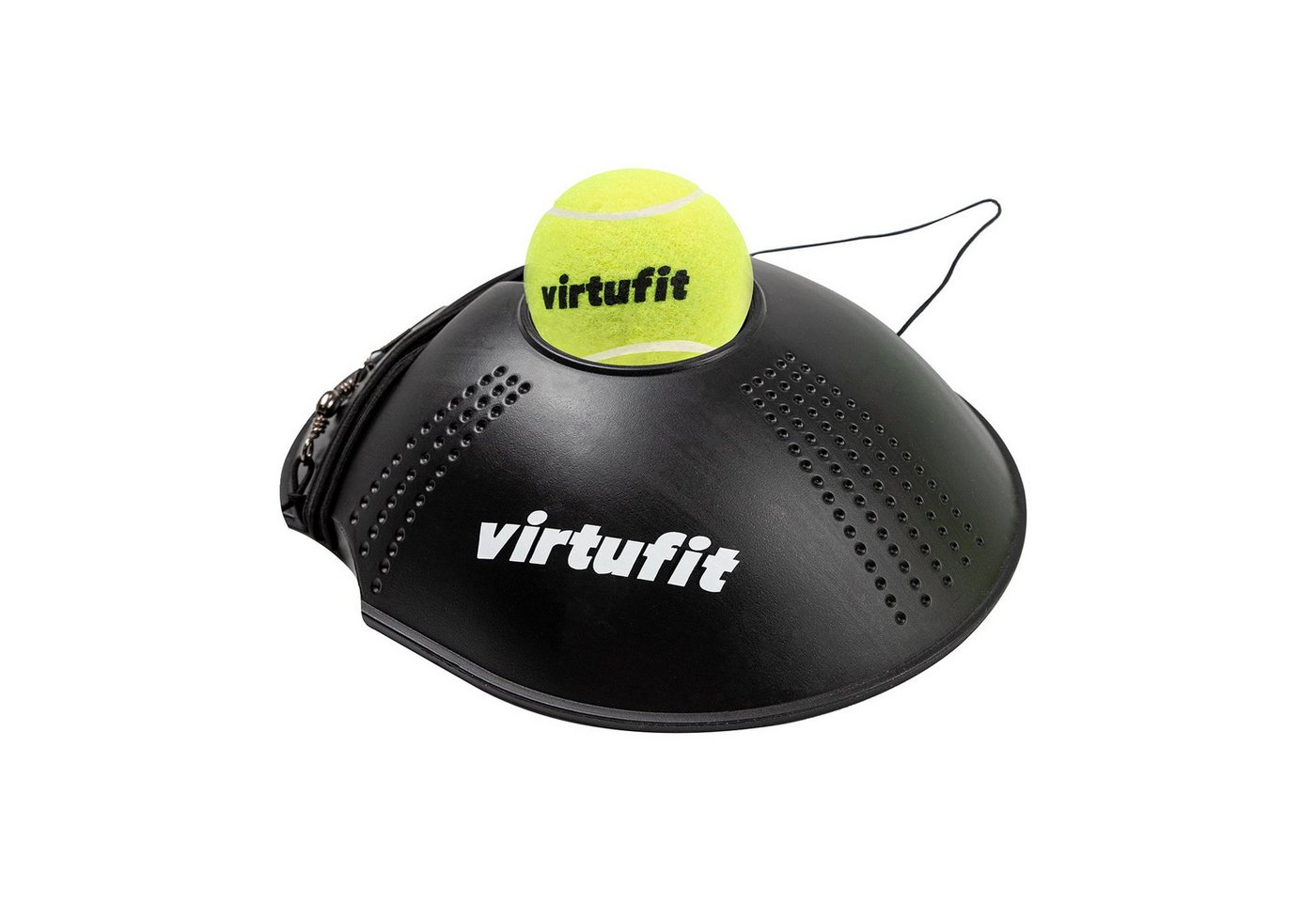 VirtuFit Tennisschläger VirtuFit Tennistrainer mit 3 Bällen und 370 cm elastischem Koord