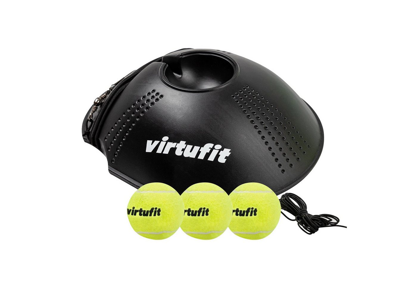 VirtuFit Tennisschläger VirtuFit Tennistrainer mit 3 Bällen und 370 cm elastischem Koord Bild 2