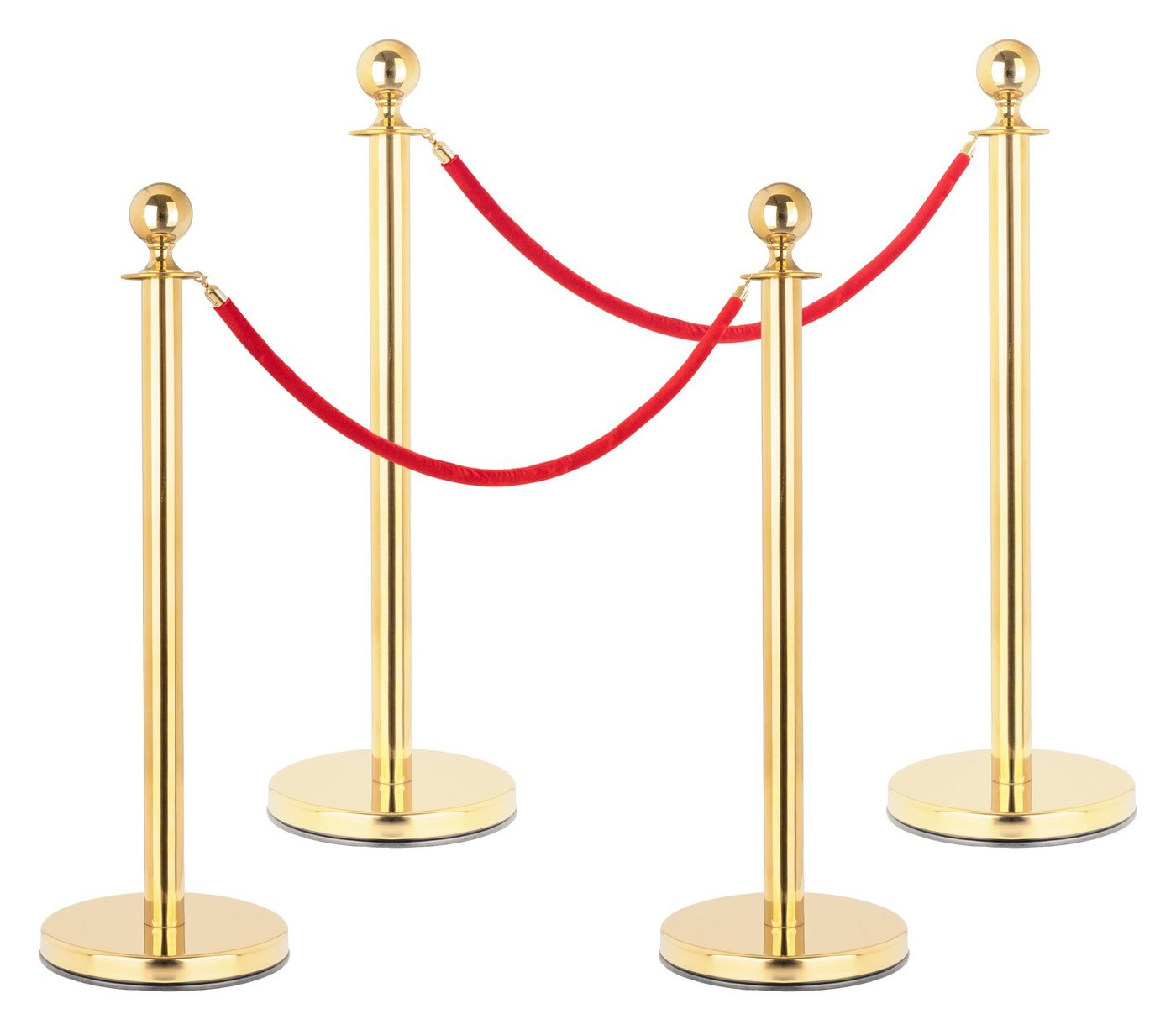 Stagecaptain Absperrpfosten PLS-150 Absperrständer Personenleitsystem (4.2 Deluxe, 6-tlg., 4 Edelstahl-Stative und 2 Seile mit 1,5 m Länge), kombinierbar mit weiteren Stativen Bild 4