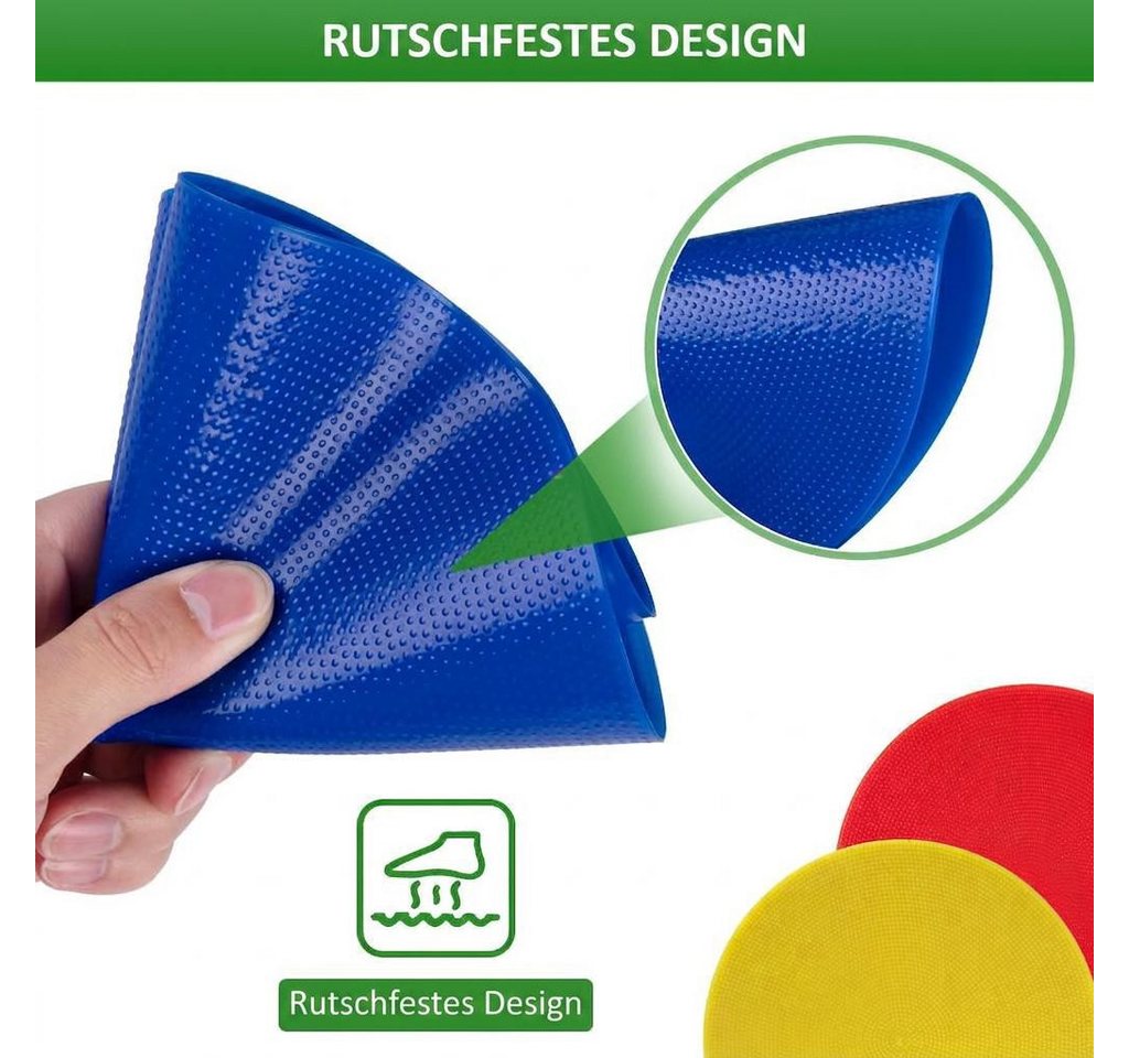 GarveeMore Markierungskreis PVC Bodenmarkierpunkte 23 cm, rutschfest & reißfest, Feldmarkierung, 10‑teiliges Set in bunten Farben für Sport‑ & Kindertraining Bild 2