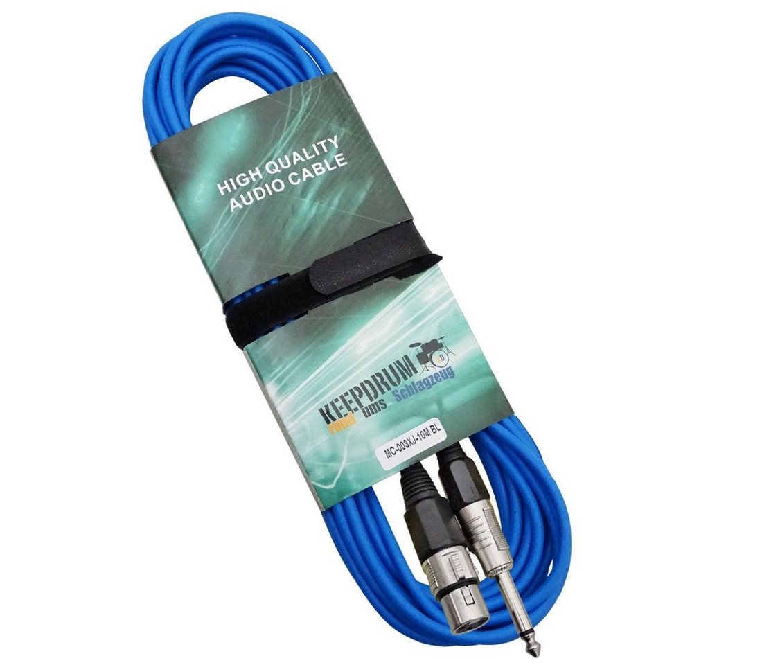 keepdrum keepdrum MC003XJ 10m Mikrofonkabel Blau Klinke-XLR Audio-Kabel, (1000 cm), Klinke-XLR-Kabel Blau 10 m Bild 2