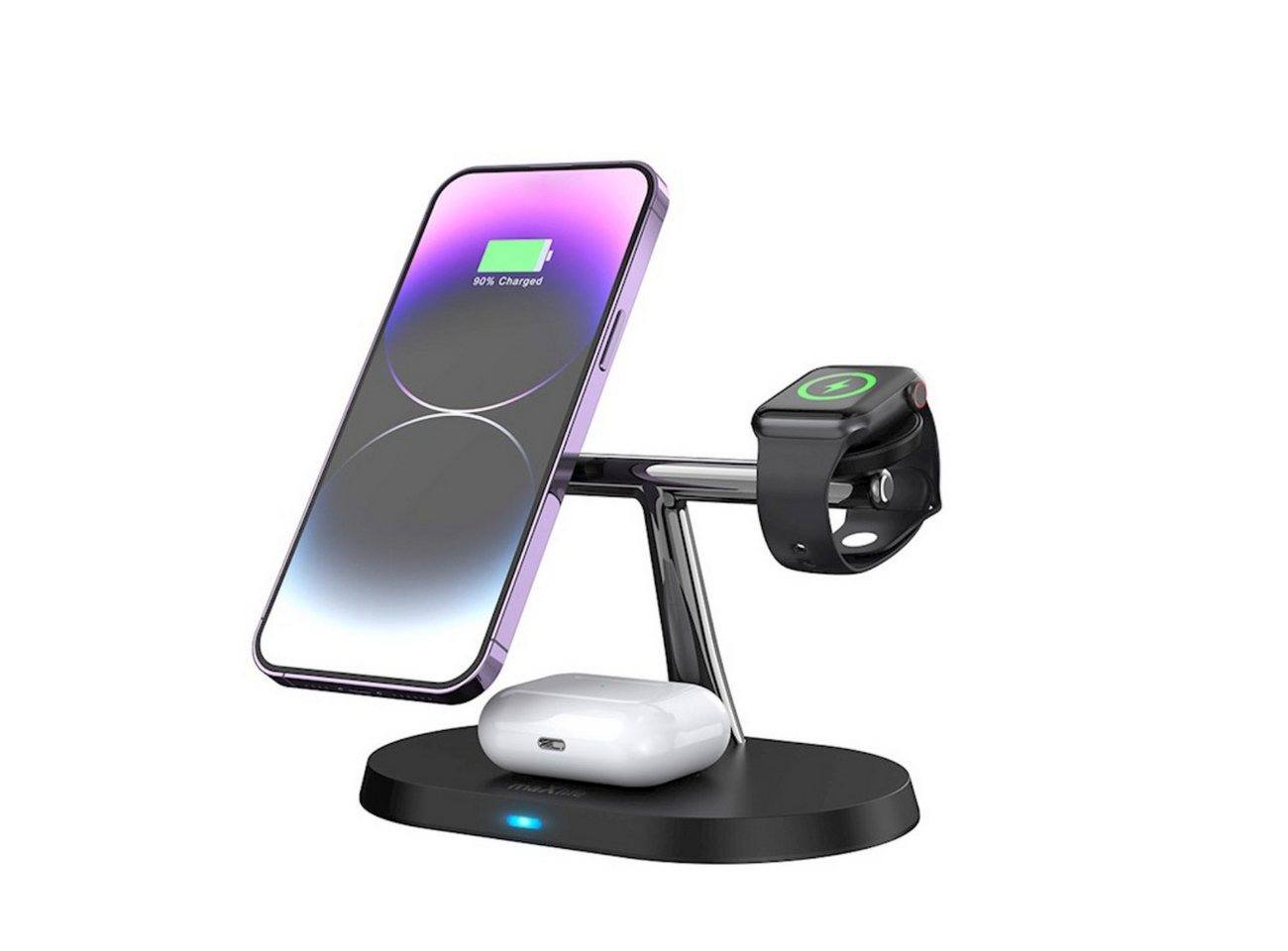 MaXlife MXWC-03 Wireless Charger (2000 mA, Einzelgerät, Einzelgerät, 3-in-1 MagSafe-Ladegerät kompatibel mit iPhone, AirPods & Apple Watch) Bild 2