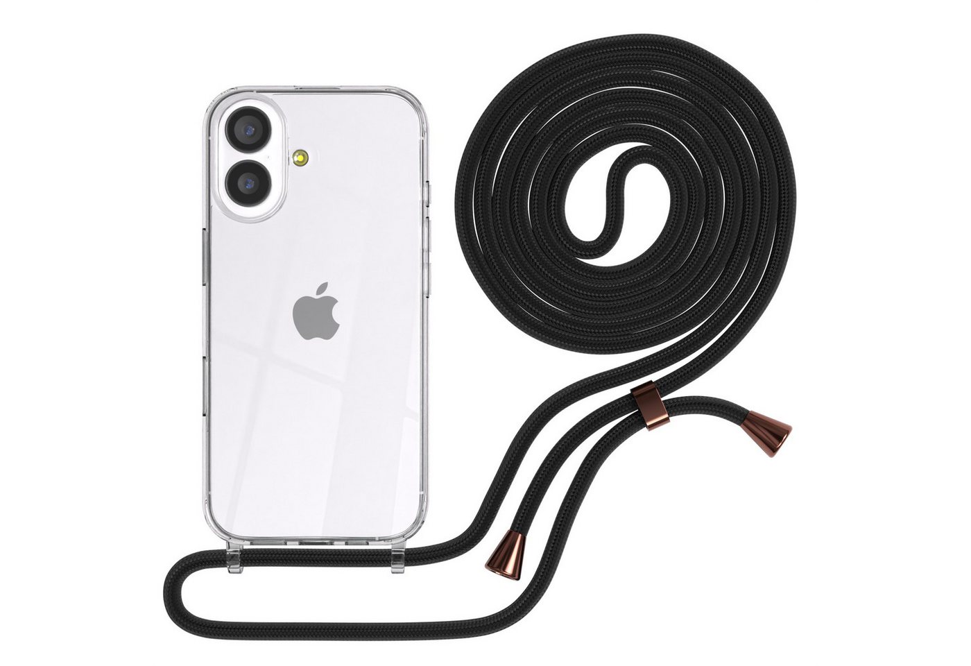 EAZY CASE Handykette Hülle mit Kette für Apple iPhone 17 6,3 Zoll, Handykette Hülle mit Band Slimcover Schutzhülle Schwarz Bild 3