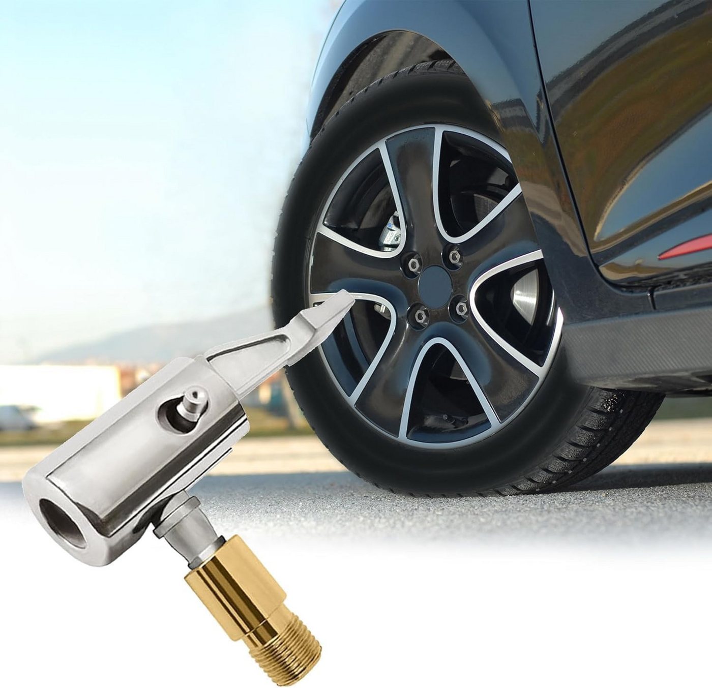 FELIXLEO Fahrradpumpe Autoventil Adapter Luftpumpen Clip Reifenstecker für Auto Reifen (1-tlg) Bild 2