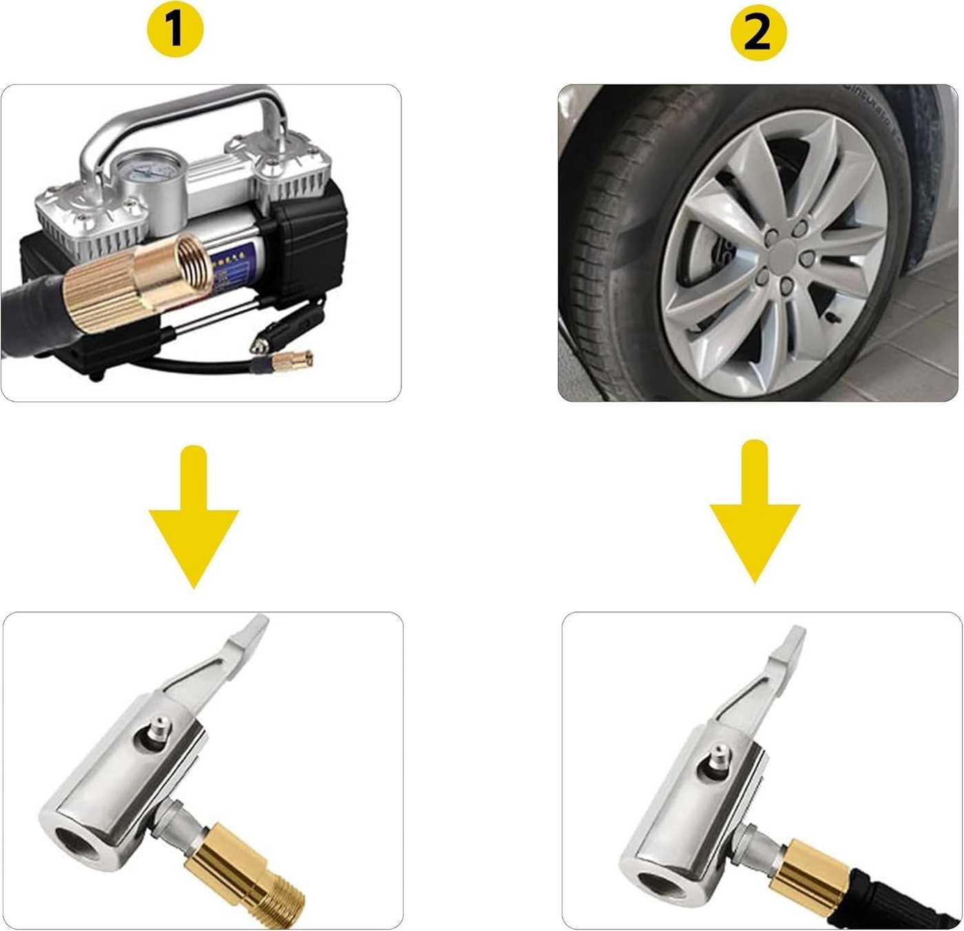 FELIXLEO Fahrradpumpe Autoventil Adapter Luftpumpen Clip Reifenstecker für Auto Reifen (1-tlg) Bild 3