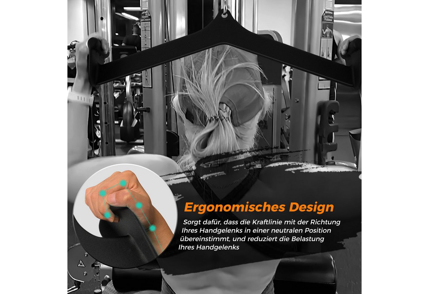 COSTWAY Rudergriff (5-St), 5er Set Trainingshilfe, Bizeps-Trizeps-Griffe Bild 5