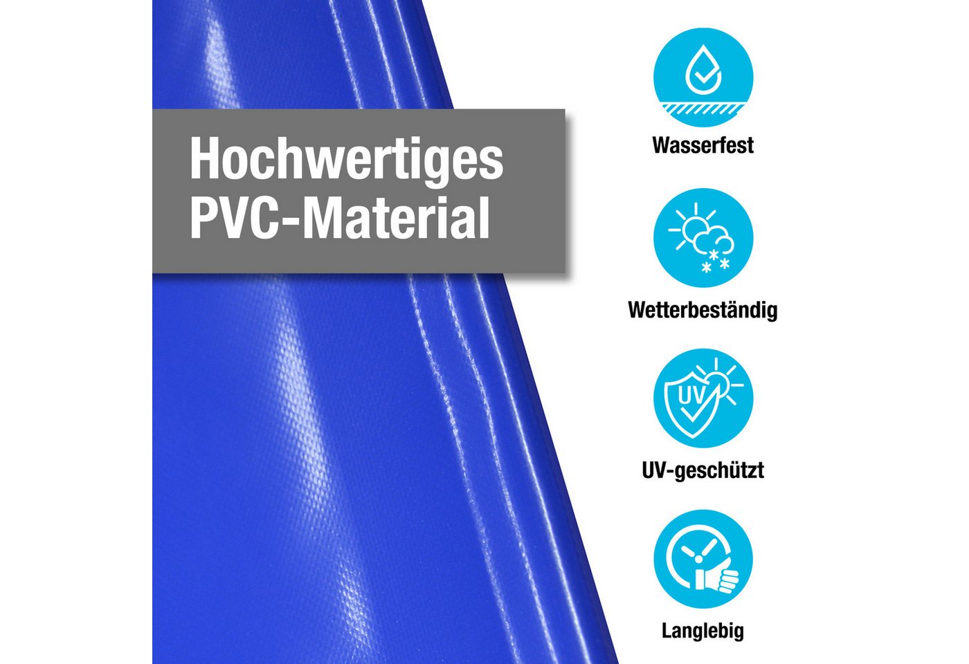 AirDeluxe Pool-Abdeckplane (Profi-Qualität) Rechteckige aufblasbare Poolplanen/Schwimmbad, Abdeckungen aus LKW-Plane
