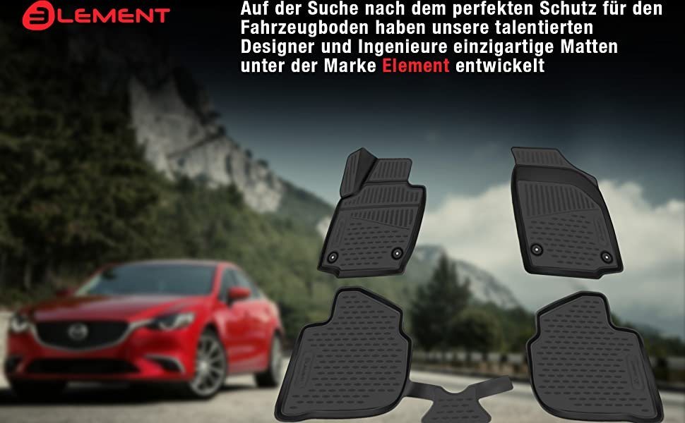 LEMENT Auto-Fußmatten 3D-Gummimatten passend für MINI Countryman, ab 2016 Schrägheck (4 St), für MINI MINI Countryman Pkw, Passgenau Bild 4