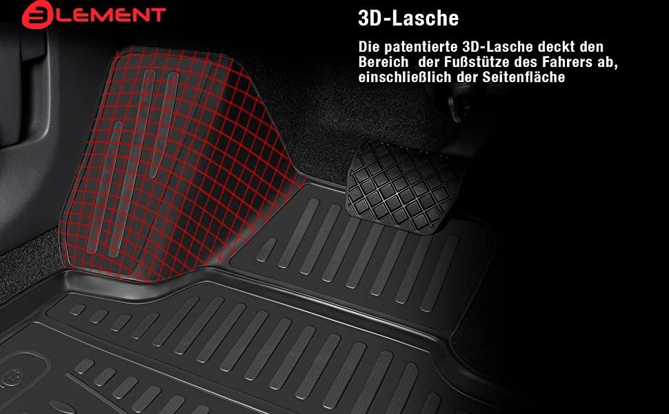 LEMENT Auto-Fußmatten 3D-Gummimatten passend für MINI Countryman, ab 2016 Schrägheck (4 St), für MINI MINI Countryman Pkw, Passgenau Bild 5