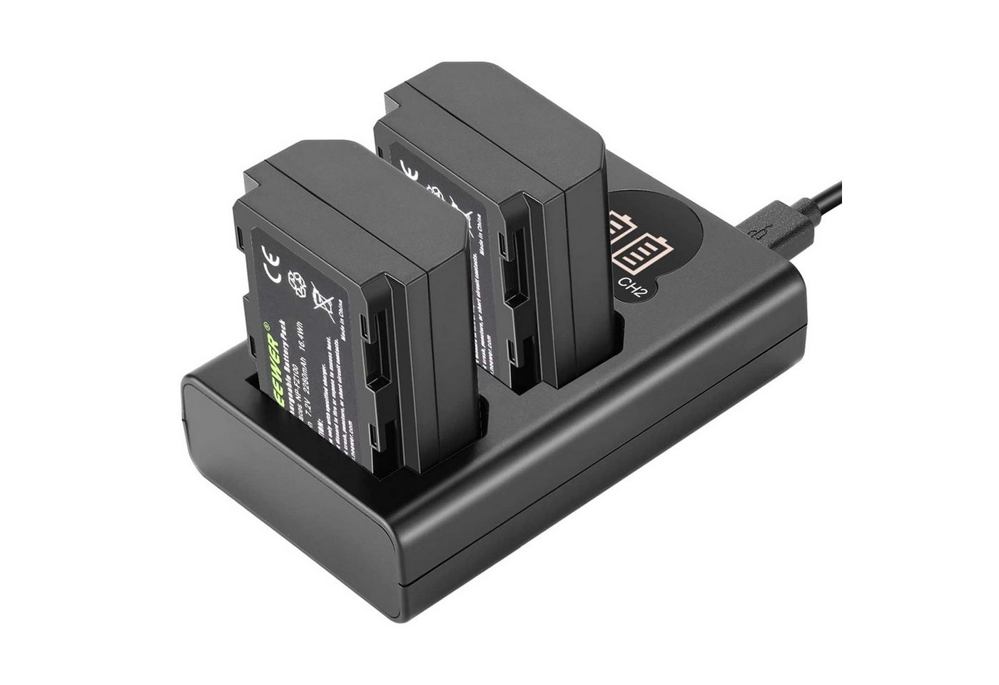 Neewer 2er Pack NP-FZ100 Ersatzakku 2280 mAh und Dual Slot Ladegerät für Sony Kamera-Akku 2280 mAh, kompatibel mit A9 III/II, A7R A7 A7C, ZV-E1, ZV-E10 II, FX3, FX30 usw. Bild 4