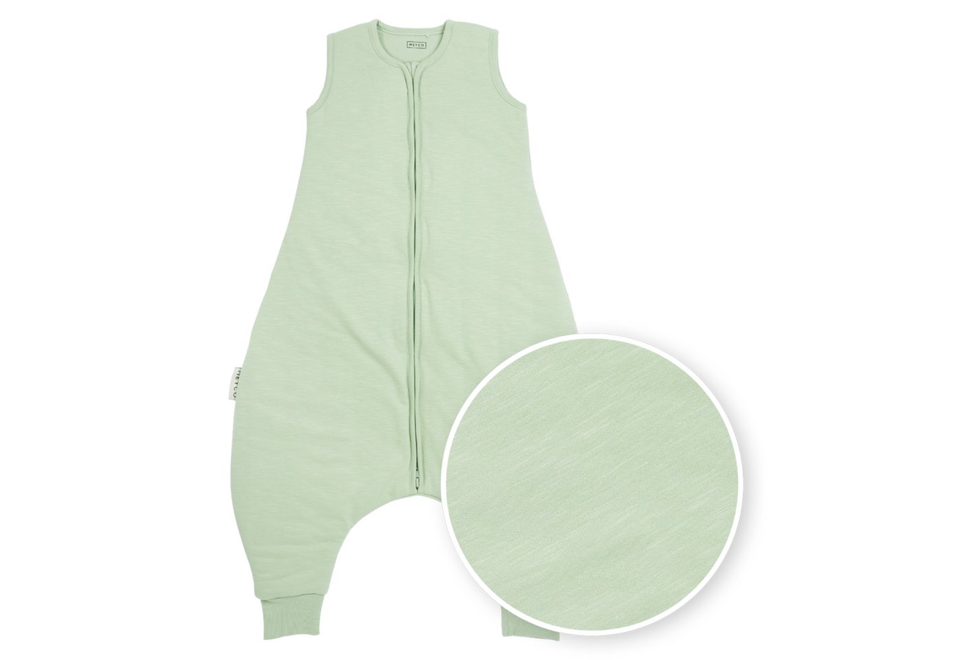 Meyco Baby Babyschlafsack Slub Soft Green (100% Baumwolle, 1 tlg), 80cm