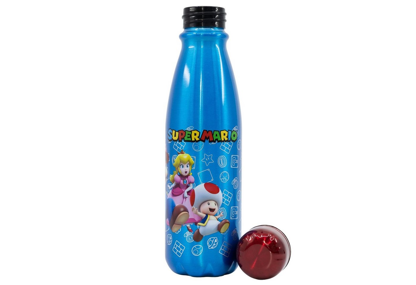 Super Mario Trinkflasche Super Mario Luigi Peach Aluminium Wasserflasche Flasche 600 ml Bild 2