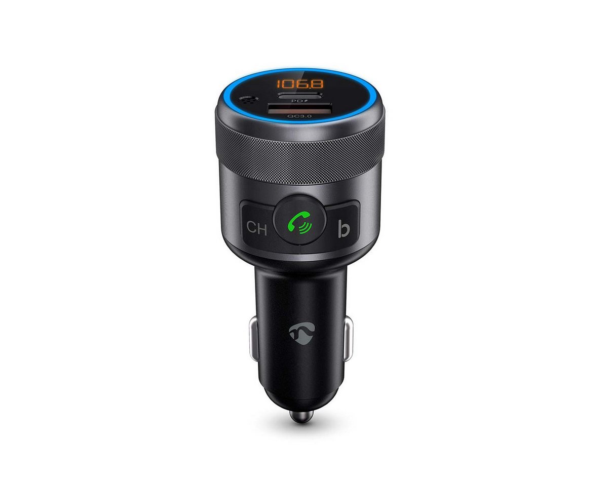 Nedis CATR3024BK KFZ-Transmitter Kfz Audio FM Transmitter zu Kfz Audio FM Transmitter, Bluetooth, USB, Aux-In, Freisprechfunktion, Bass Boost Bild 2