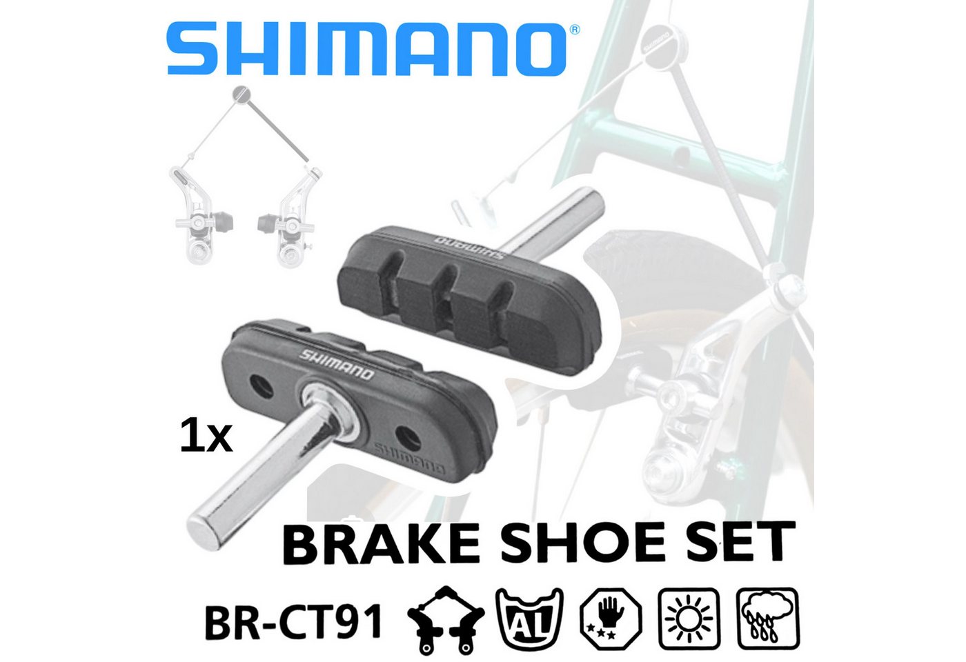 Shimano Felgenbremse Shimano Bremsschuh für BR-CT91 Fahrrad Retro Cantilever Bremsbeläge