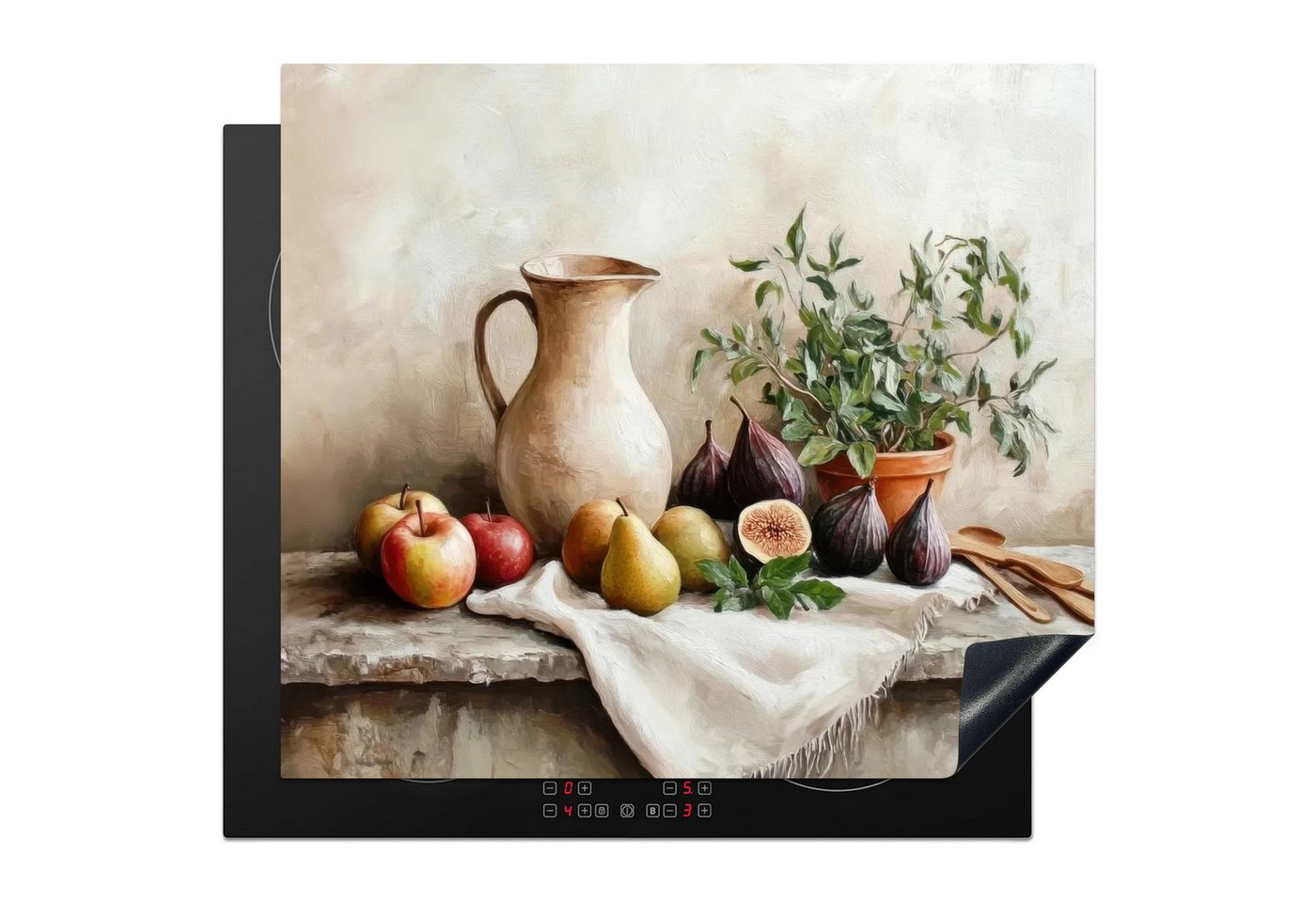 MuchoWow Herd-Abdeckplatte Obst - Kräuter - Ländlich, Vinyl, (1 tlg), Ceranfeldabdeckung Küche, Herdabdeckplatte Einteilig, 60x52 cm Bild 4