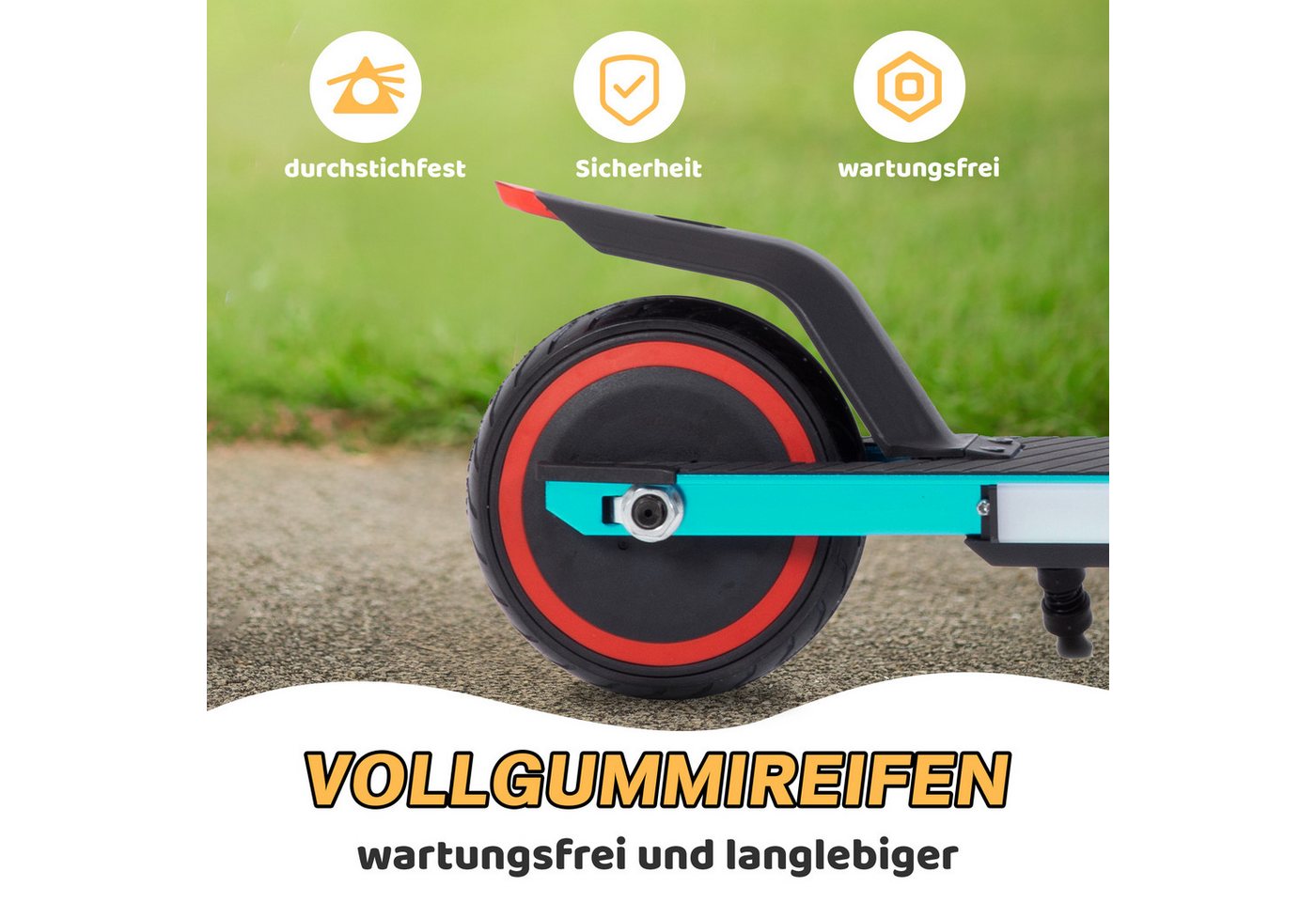 Vankel Cityroller Kinderroller ab 6 jahren, 10km, mit LED Leuchten, klappbar, Tretroller, 150 W, 14 km/h, (EBS+Fußbremse, bis 80kg, klappbare Aluminiumrahmen), Escooter für Kinder, nur 6,5kg, faltbar, für 130-160 cm Bild 2