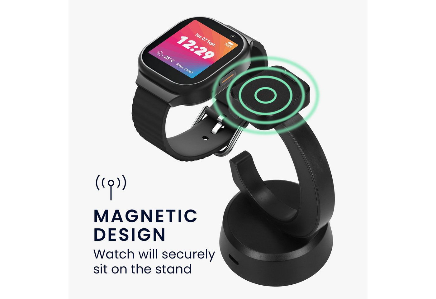 kwmobile USB Ladegerät für Xplora X6 Play / X6 Pro - USB Kabel Smartwatch-Ladekabel, (13.00 cm), Smart Watch Ladestation - Ladekabel mit Standfunktion Bild 2