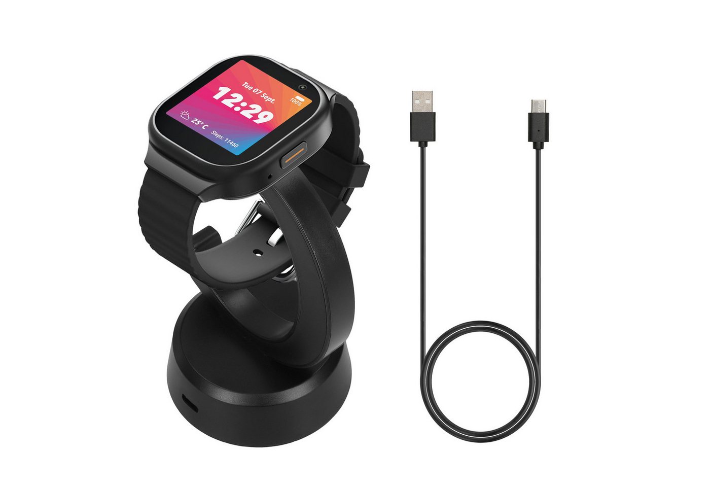kwmobile USB Ladegerät für Xplora X6 Play / X6 Pro - USB Kabel Smartwatch-Ladekabel, (13.00 cm), Smart Watch Ladestation - Ladekabel mit Standfunktion Bild 3