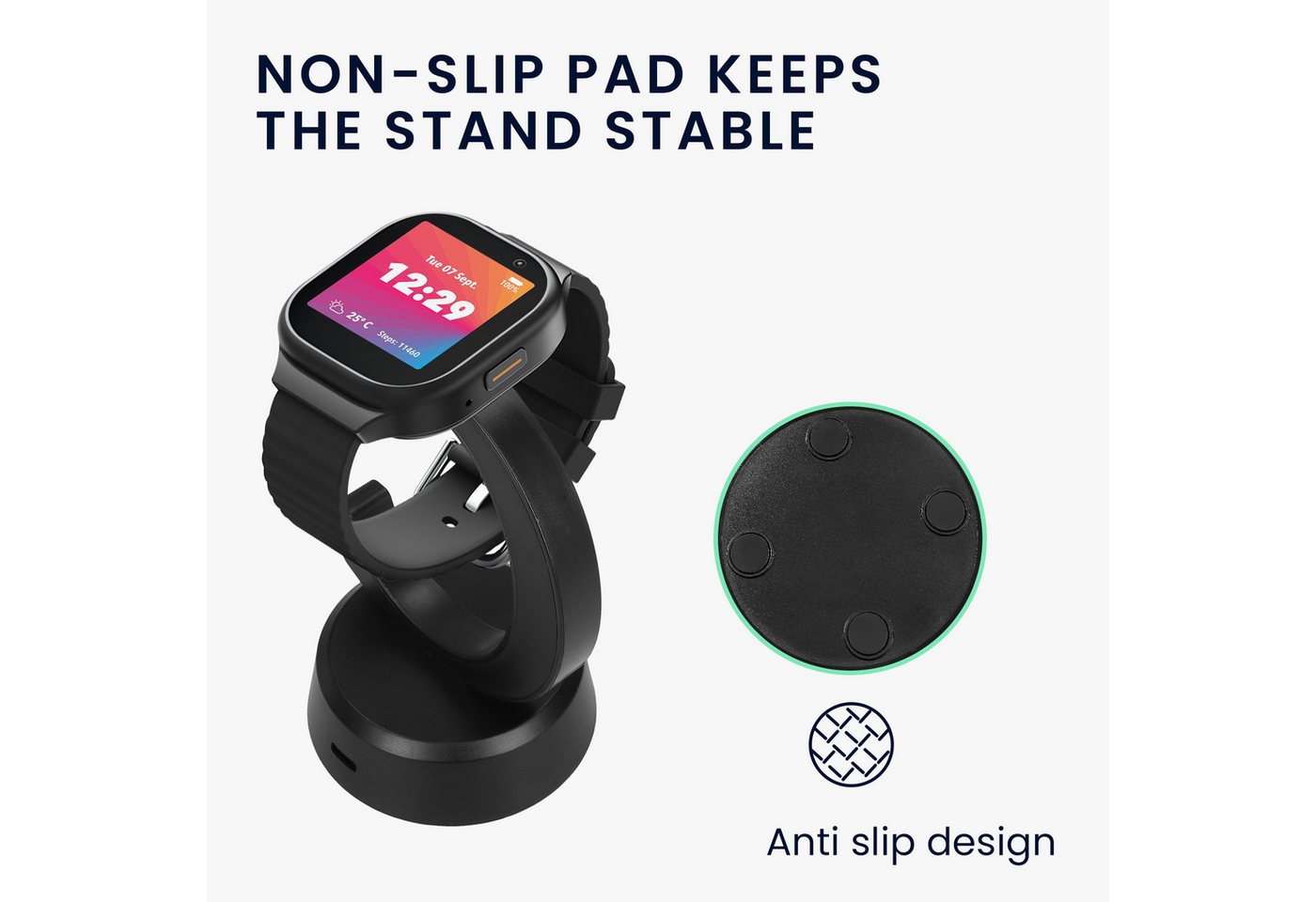 kwmobile USB Ladegerät für Xplora X6 Play / X6 Pro - USB Kabel Smartwatch-Ladekabel, (13.00 cm), Smart Watch Ladestation - Ladekabel mit Standfunktion Bild 4