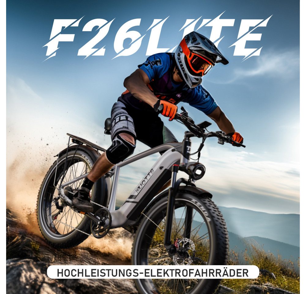 DUOTTS E-Bike Cityrad F26lite Pedelec Damen u. Herren 48V 864Wh 100km 26x4,0 Elektrisches, 7 Gang Shimano Schaltwerk, Kettenschaltung, Heckmotor, 864 Wh, Fat-Tire E-Mountainbike Bild 4