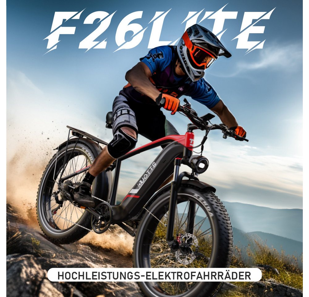 DUOTTS E-Bike Cityrad F26lite Pedelec Damen u. Herren 864Wh 26x4,0 Zoll 100km Elektrisches, 7 Gang Shimano Schaltwerk, Kettenschaltung, Heckmotor, 864 Wh, Fat-Tire E-Mountainbike Bild 4