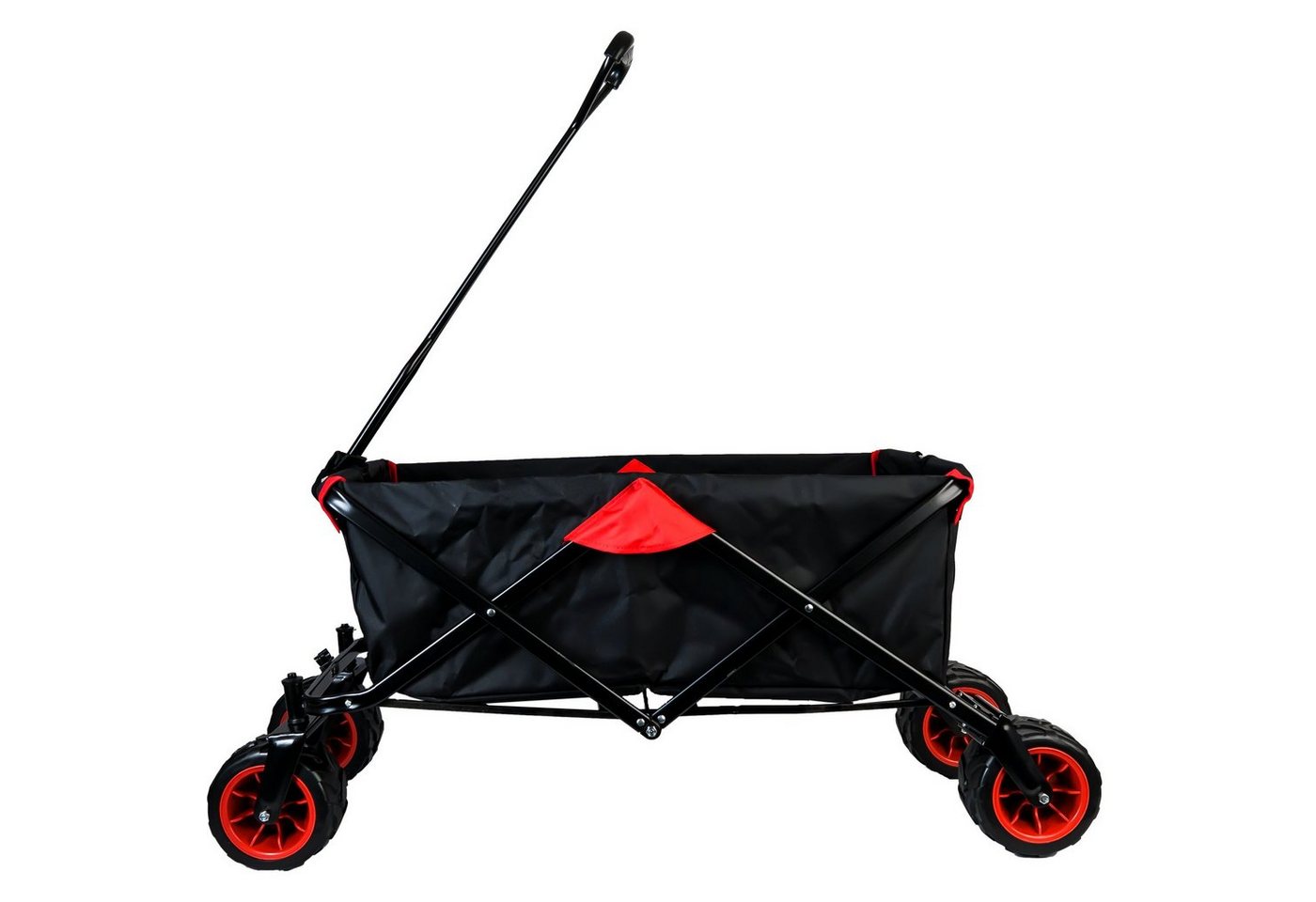 Grafner Bollerwagen Bollerwagen Offroad faltbar schwarz/rot Handwagen Klappbar (Stk, 1), herausnehmbare Plane, max. 70kg Ladegewicht Bild 3