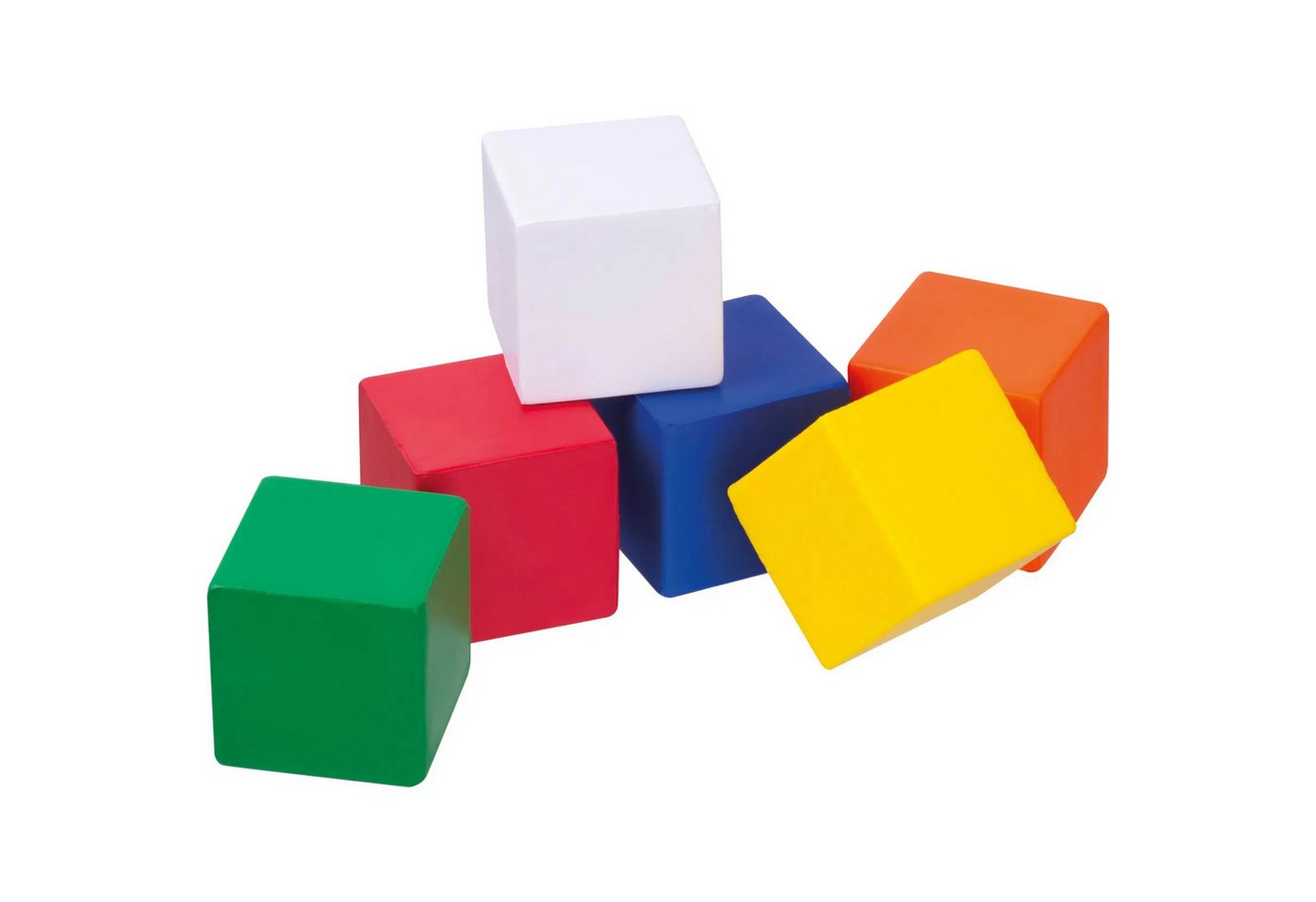 Easy Gifts Spielball 6x Anti-Stressball in Würfelform / Wutball / Knautschball / 6 Farben s Bild 2