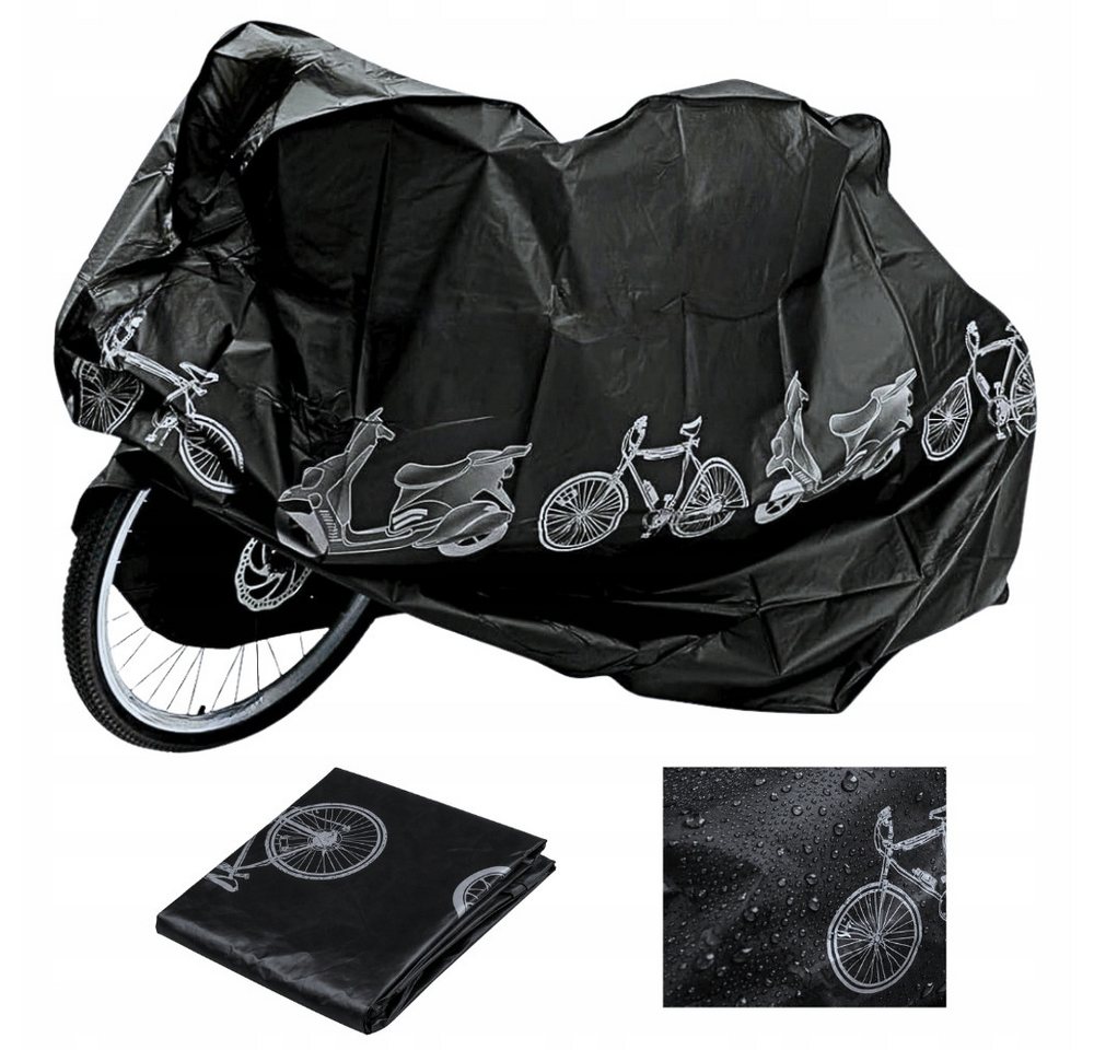 VERK GROUP Fahrradschutzhülle Fahrradgarage Abdeckplane 200×105 cm Roller Moped Schutzhaube, Zusammenfaltbar, Für Fahrräder und Roller Bild 4