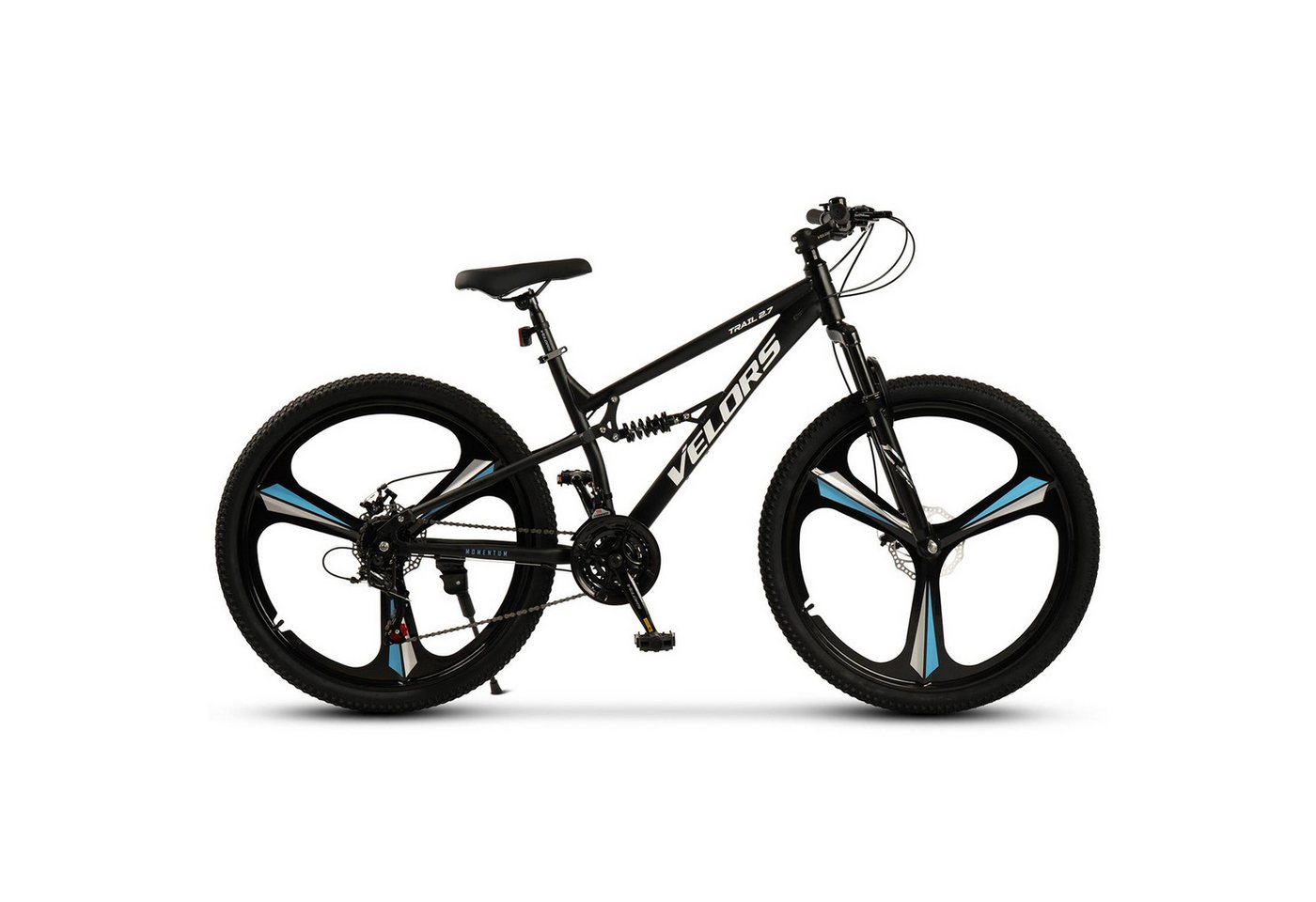 Velors Mountainbike 27.5 29 Zoll Fahrrad für Herren Damen, 21 Gang Shimano Tourney Schaltwerk, Kettenschaltung, (Magnesiumfelgen mit 3 Speichen), Kettenschaltung Jugendfahrrad MTB Fully Fahrrad Bild 2