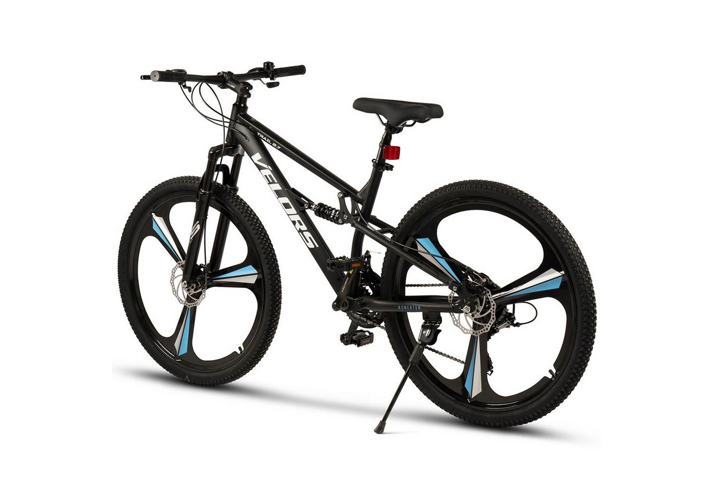 Velors Mountainbike 27.5 29 Zoll Fahrrad für Herren Damen, 21 Gang Shimano Tourney Schaltwerk, Kettenschaltung, (Magnesiumfelgen mit 3 Speichen), Kettenschaltung Jugendfahrrad MTB Fully Fahrrad Bild 3