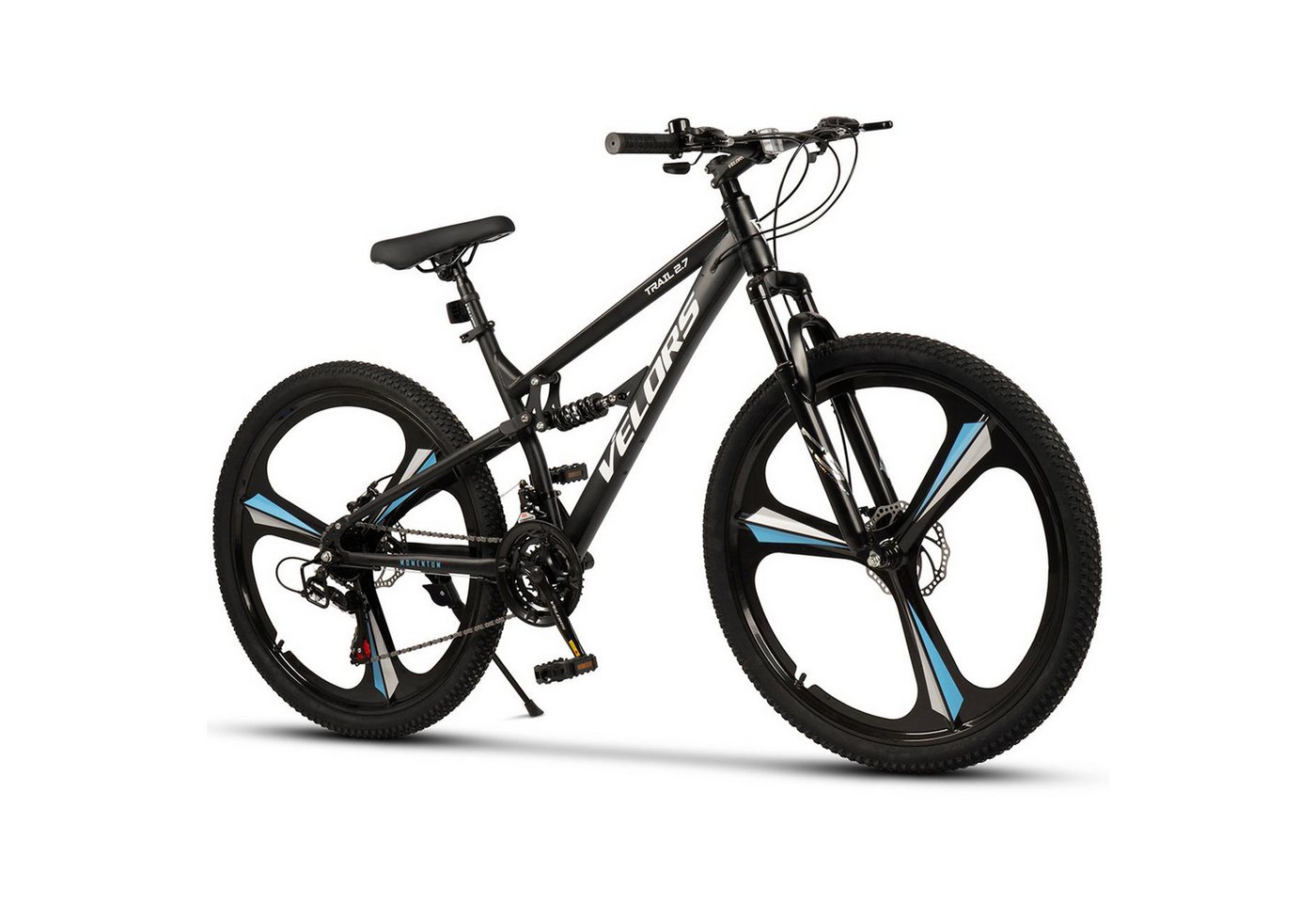 Velors Mountainbike 27.5 29 Zoll Fahrrad für Herren Damen, 21 Gang Shimano Tourney Schaltwerk, Kettenschaltung, (Magnesiumfelgen mit 3 Speichen), Kettenschaltung Jugendfahrrad MTB Fully Fahrrad Bild 4