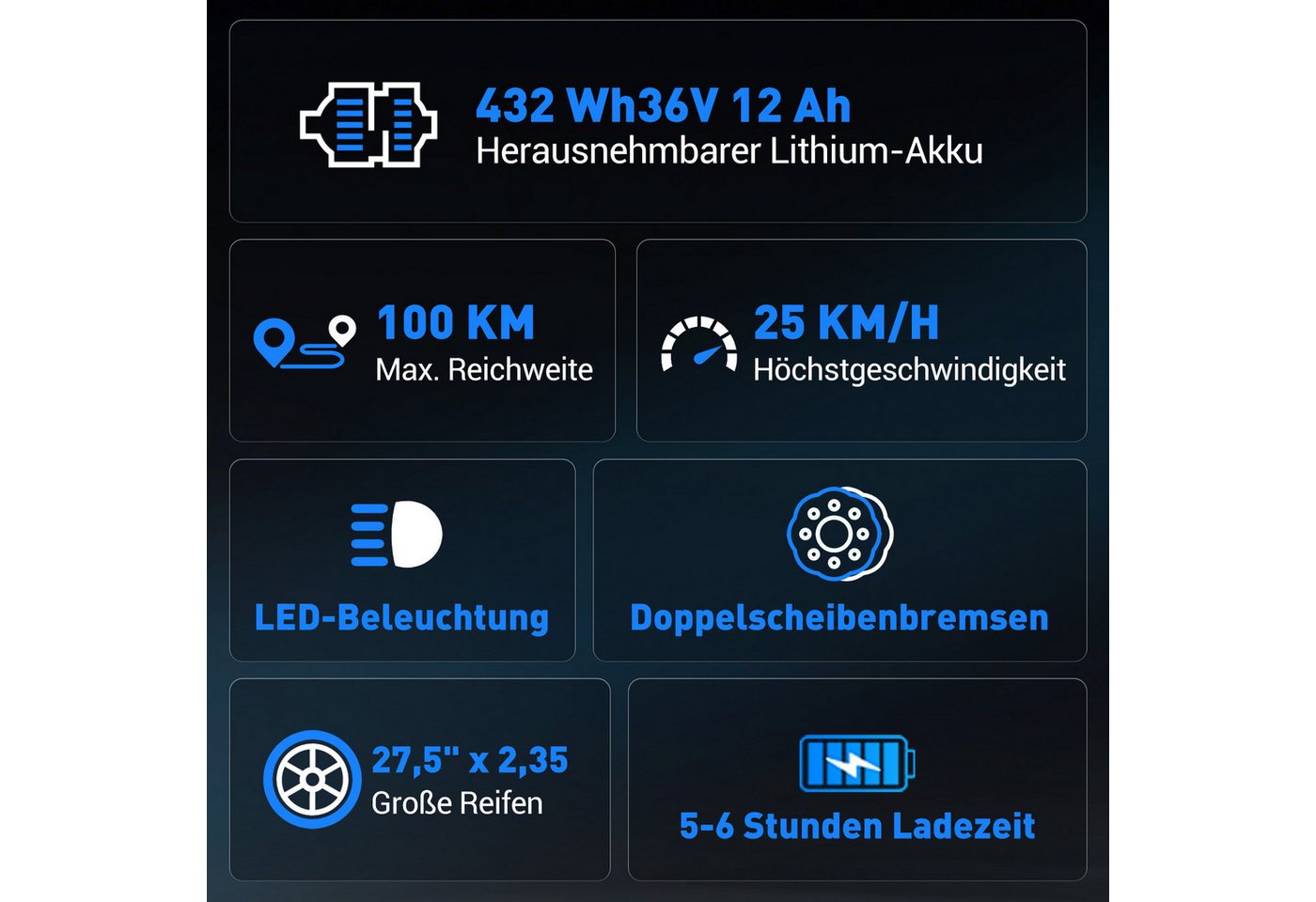 COLORWAY E-Bike Cityrad 27,5 Zoll Citybike bis zu 100 km Reichweite, Tiefeinsteiger, 1 Gang, Kettenschaltung, Heckmotor, 432 Wh