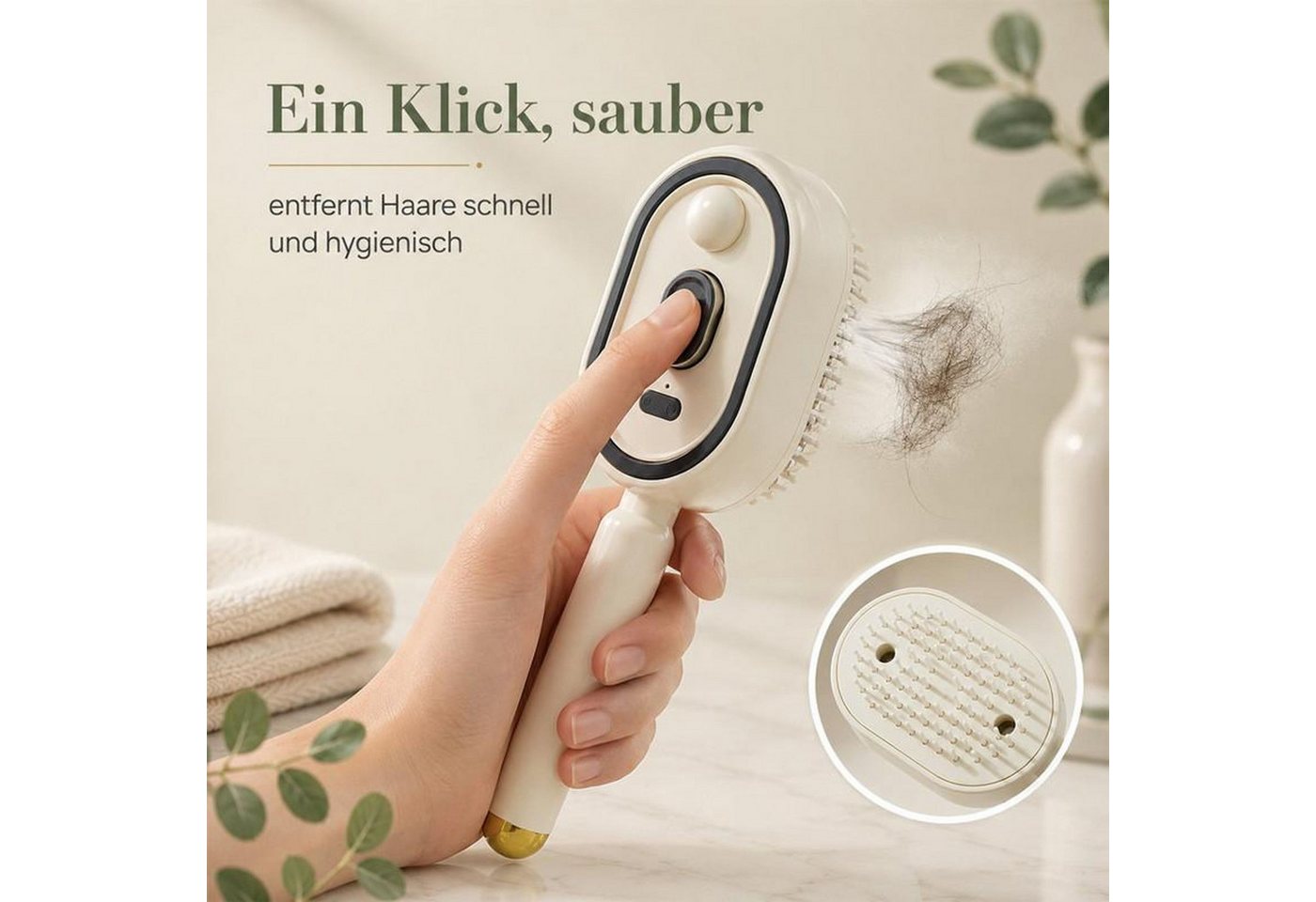 FELIXLEO Elektrohaarbürste Elektrische Sprüh Haarbürste Dampf Massage Rotlicht 217 cm alle Typen