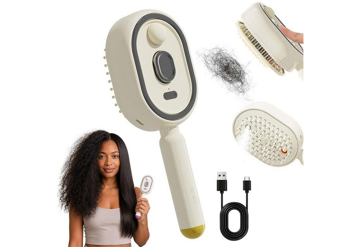 FELIXLEO Elektrohaarbürste Elektrische Sprüh Haarbürste Dampf Massage Rotlicht 217 cm alle Typen Bild 2