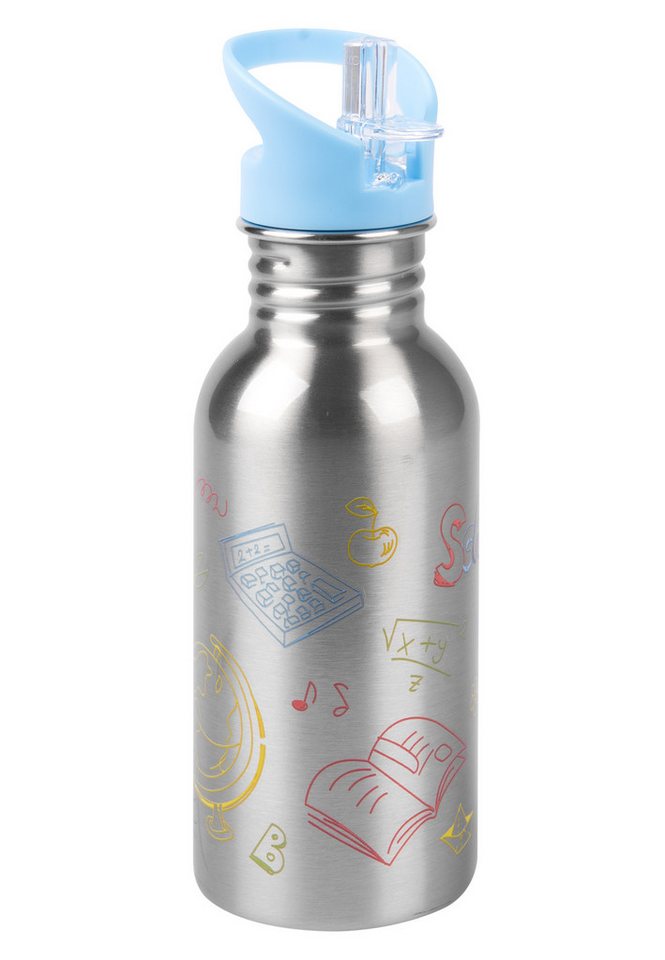 United Labels® Trinkflasche Back to school Edelstahl Trinkflasche Flasche Strohhalm 500 ml Bild 4