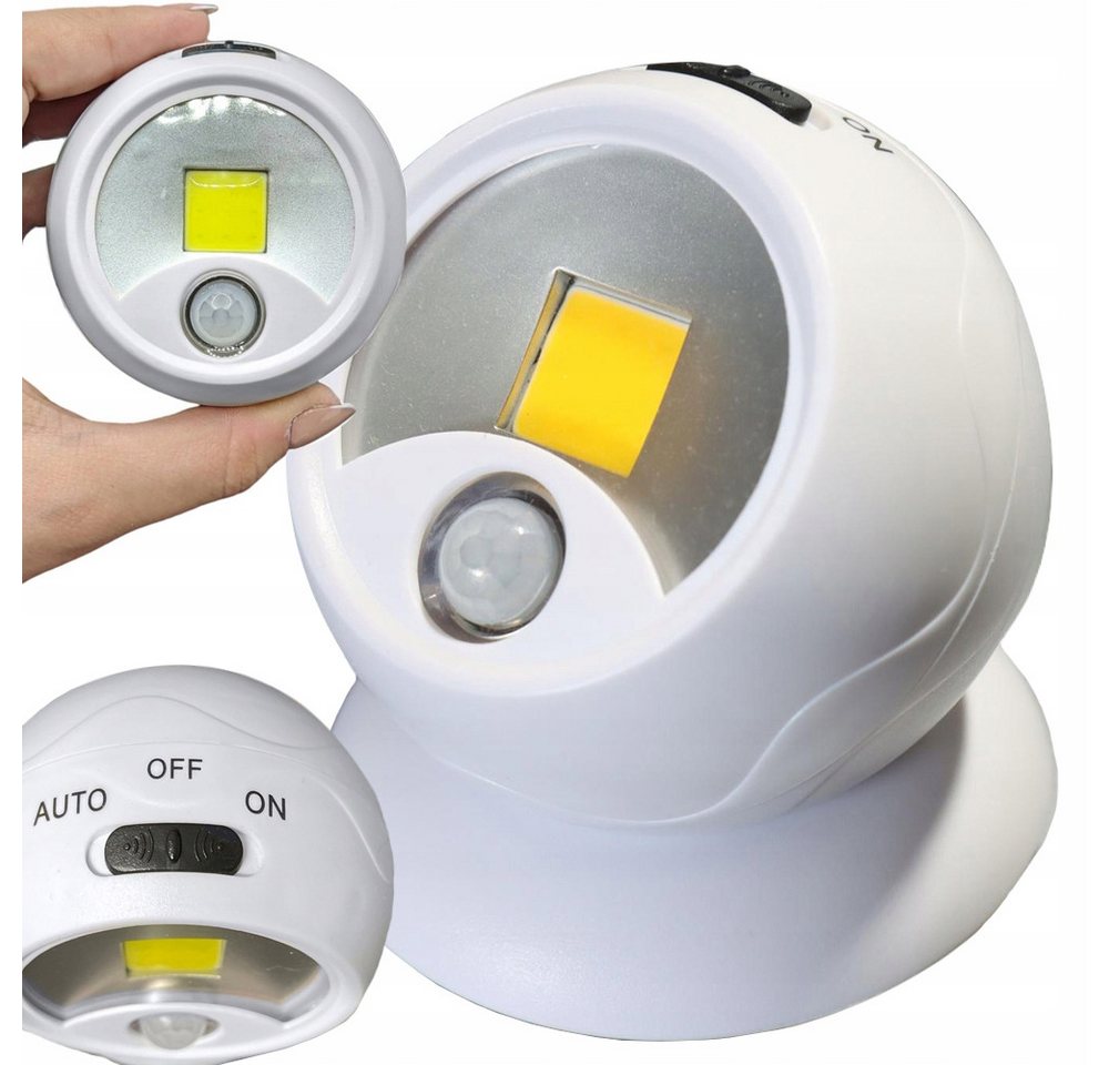 VERK GROUP Bewegungsmelder LED Leuchte 360° Bewegungsmelder Magnetisch Batterie Schranklicht, 360° drehbarer Leuchtenkopf, Bewegungsmelder Bild 2