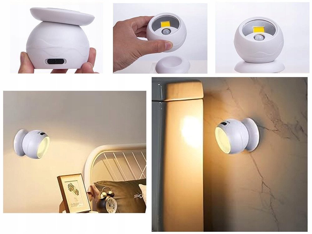 VERK GROUP Bewegungsmelder LED Leuchte 360° Bewegungsmelder Magnetisch Batterie Schranklicht, 360° drehbarer Leuchtenkopf, Bewegungsmelder Bild 4